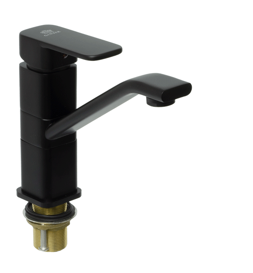 12013-C Смеситель для умывальника (ЧЕРНЫЙ)  GANZER  (10/1шт) Л/К 