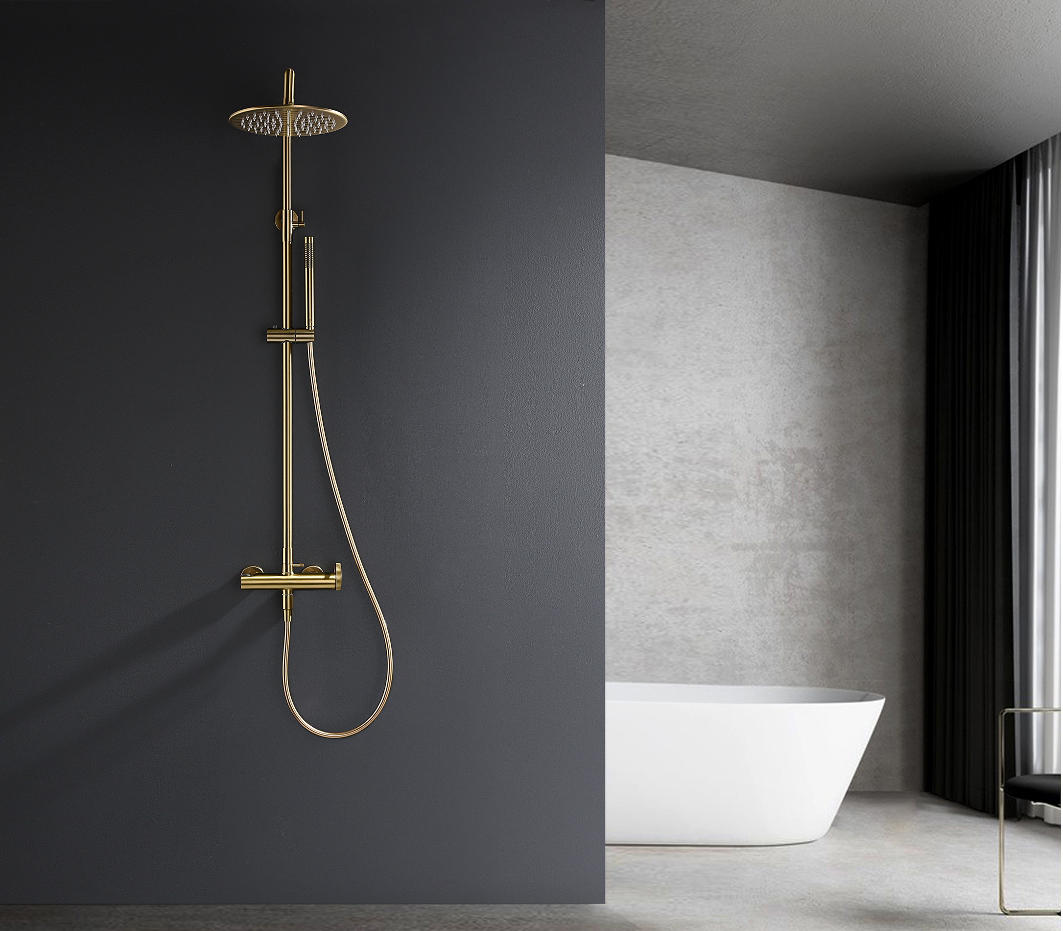 19160-S Душевая система без излива (Мат. Золото) GANZER (5/1шт)