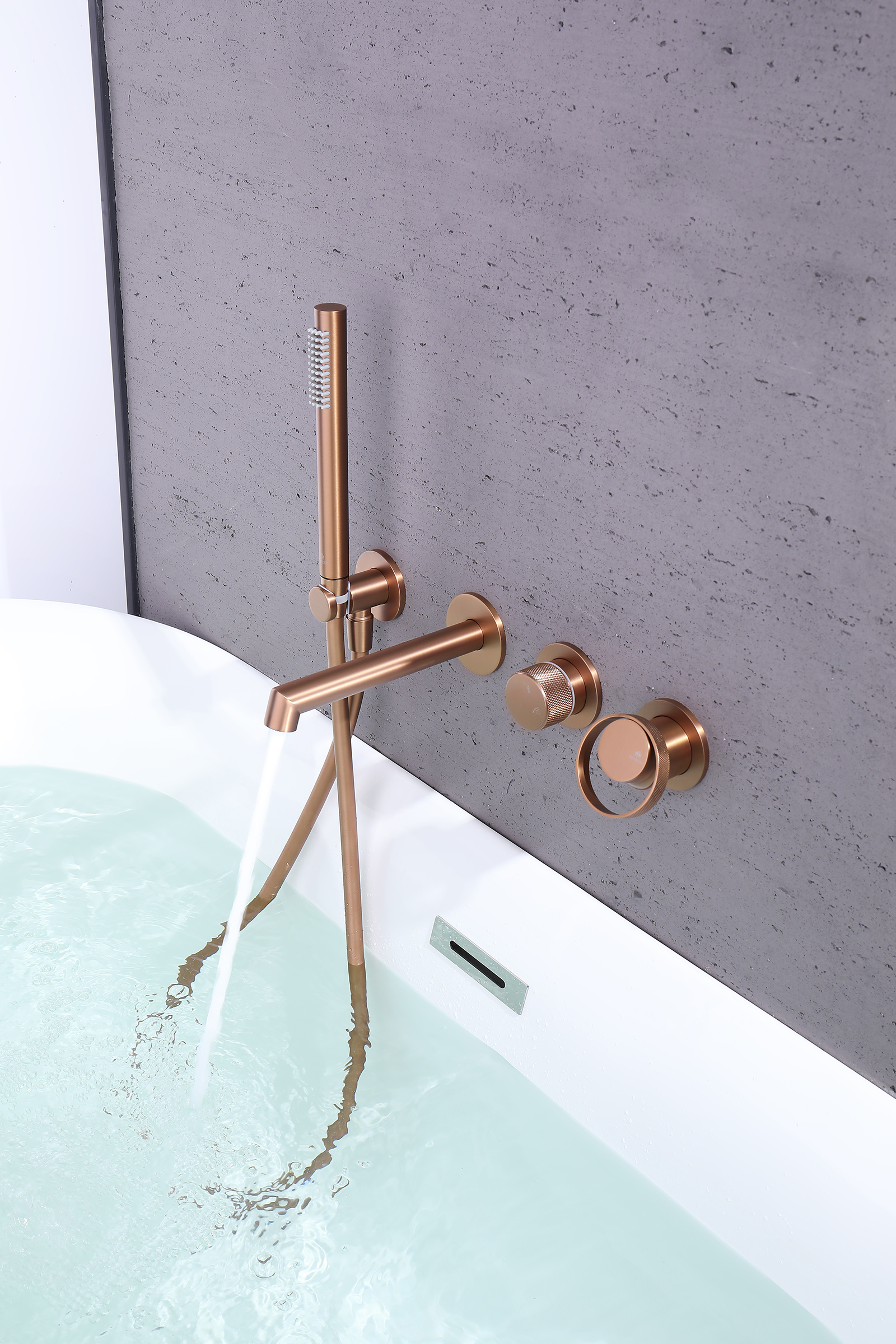 19134-R Встроенный смес. для ванны  (Роз. Золото) GANZER  (6/1шт)