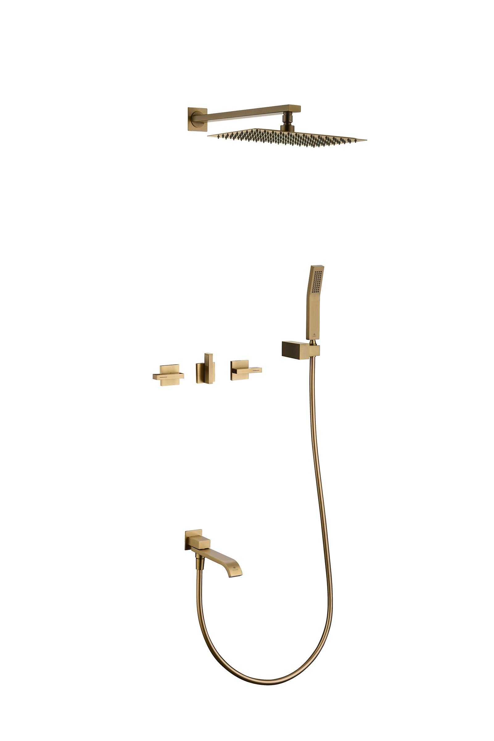 01165-S Смеситель встраиваемый для душа с 3-функ. (Мат. Золото) GANZER (6/1шт)