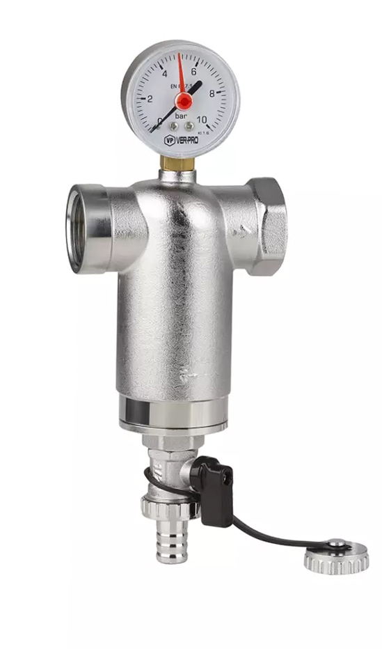 Фильтр механической очистки с манометром  1"вн.  VER-PRO  (12/1шт)