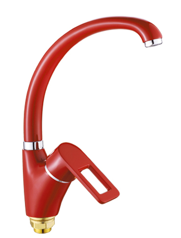 5930-5 Смеситель для кухни РОТАТО (красный)  Л/К