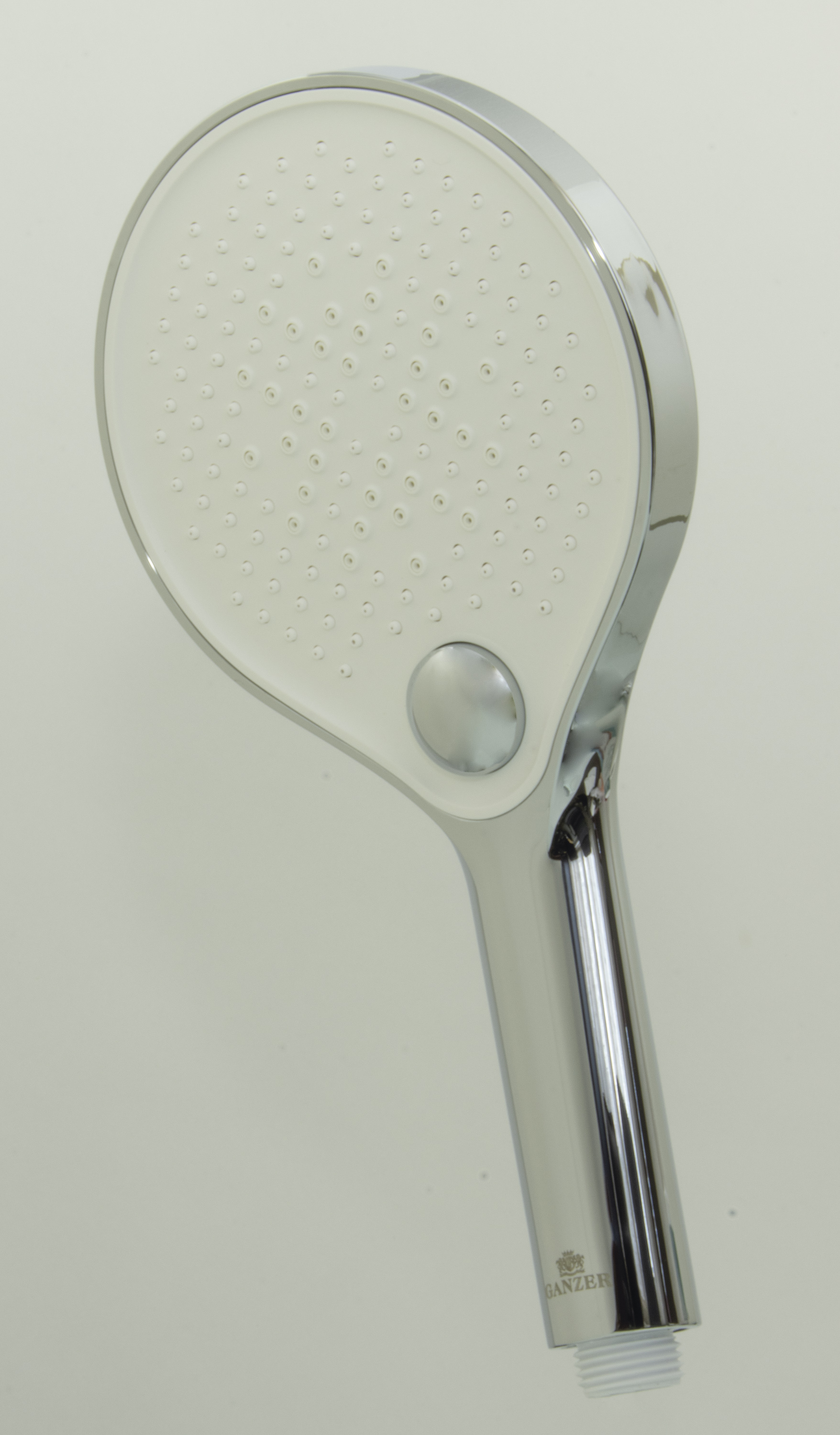 3307  Лейка массажная 3 позиции, кнопка (ХРОМ) GANZER  (40/1шт)