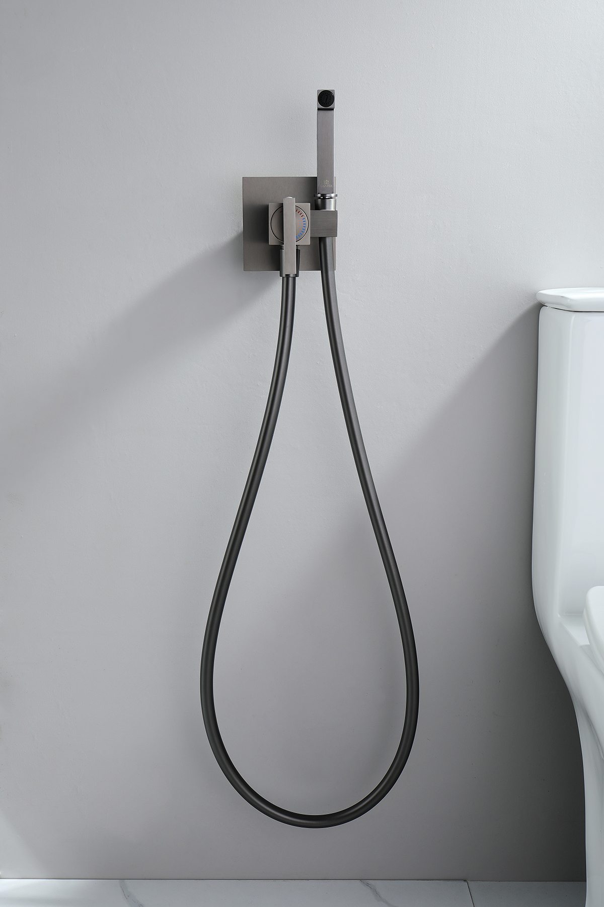 01157-Q Смеситель встраиваемый с ГИГ. душом (ГРАФИТ) GANZER (10/1шт)