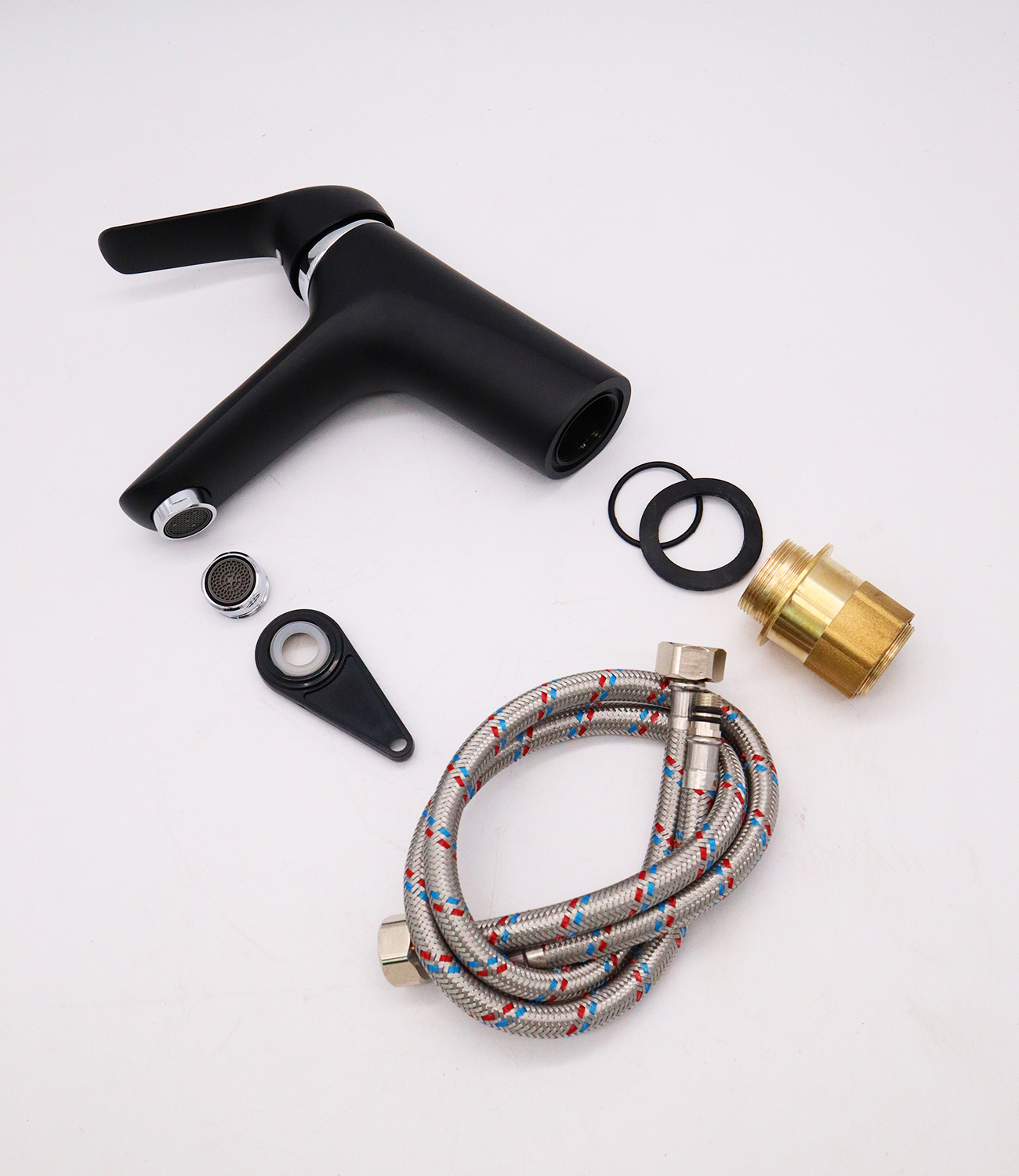 24011-C Смеситель для умывальника (ЧЕРНЫЙ) "GANZER" (10/1шт)  Л/К