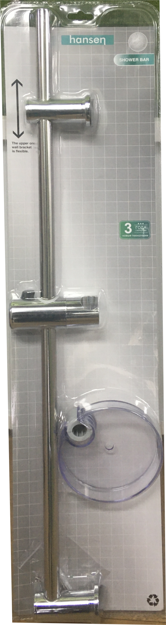 8002 Стойка для душа ХРОМ унив. (без шланга и лейки) HANSEN (20/1шт)