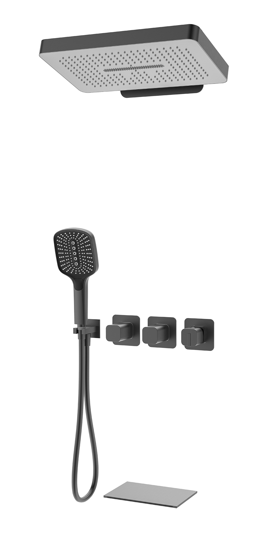 12168-Q Встроенный смес для душа с 3-функ. (ГРАФИТ) GANZER  (2/1шт)