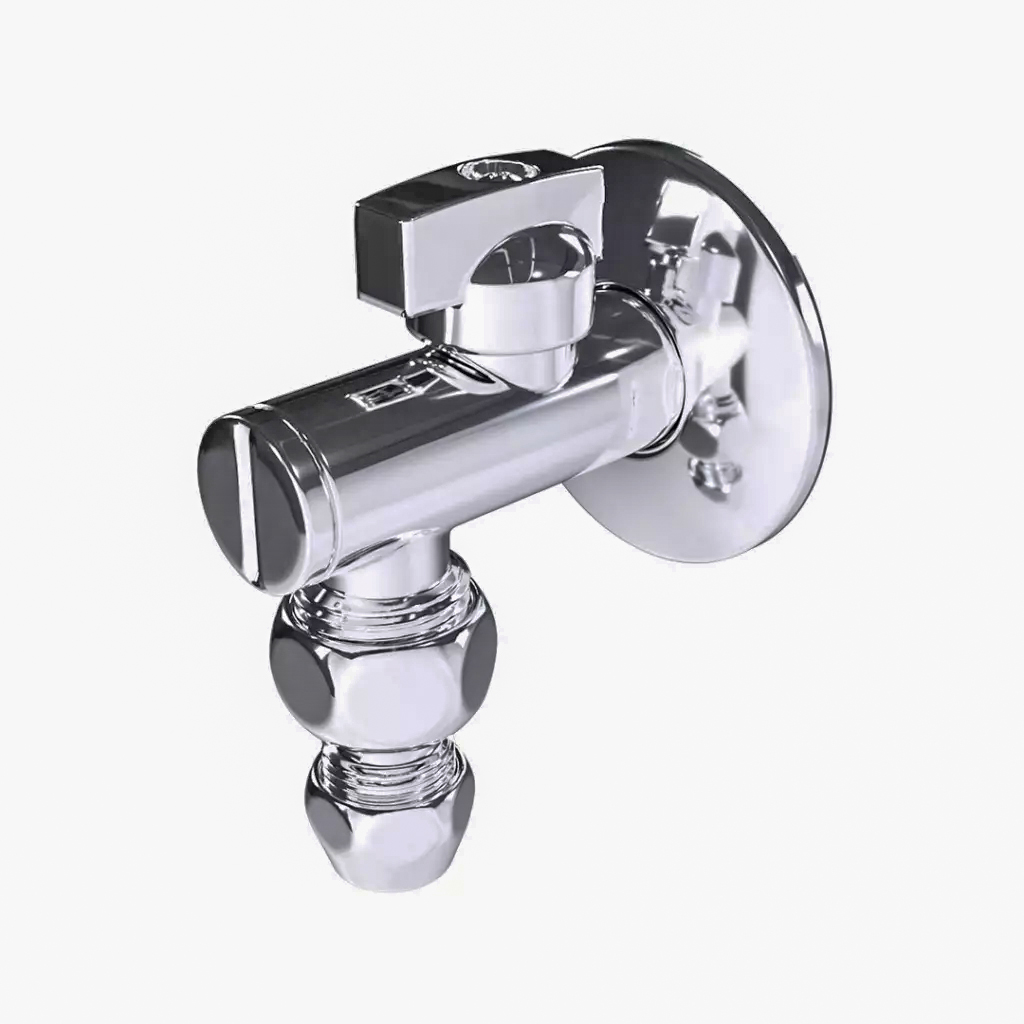 Кран угловой с ШАР. СОЕДИ. 1/2 х 1/2 хром  ViEiR  (60/1шт)