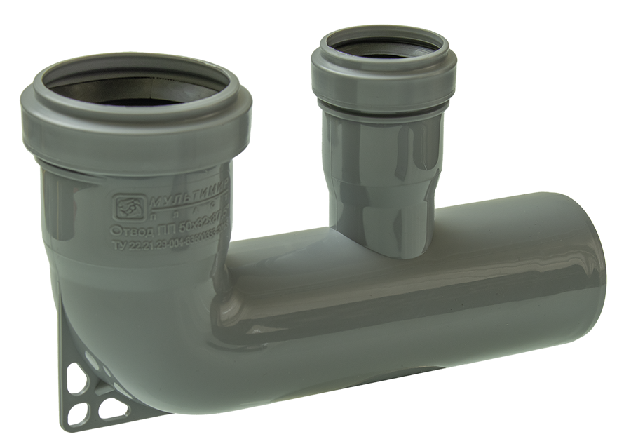 ПВХ Отвод одноплоскостной  Ф50х32х90*  (20/1шт) 