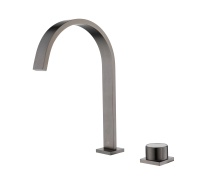 01112-Q Смеситель на борт раковины (2-отв,ГРАФИТ)  GANZER (10/1шт)