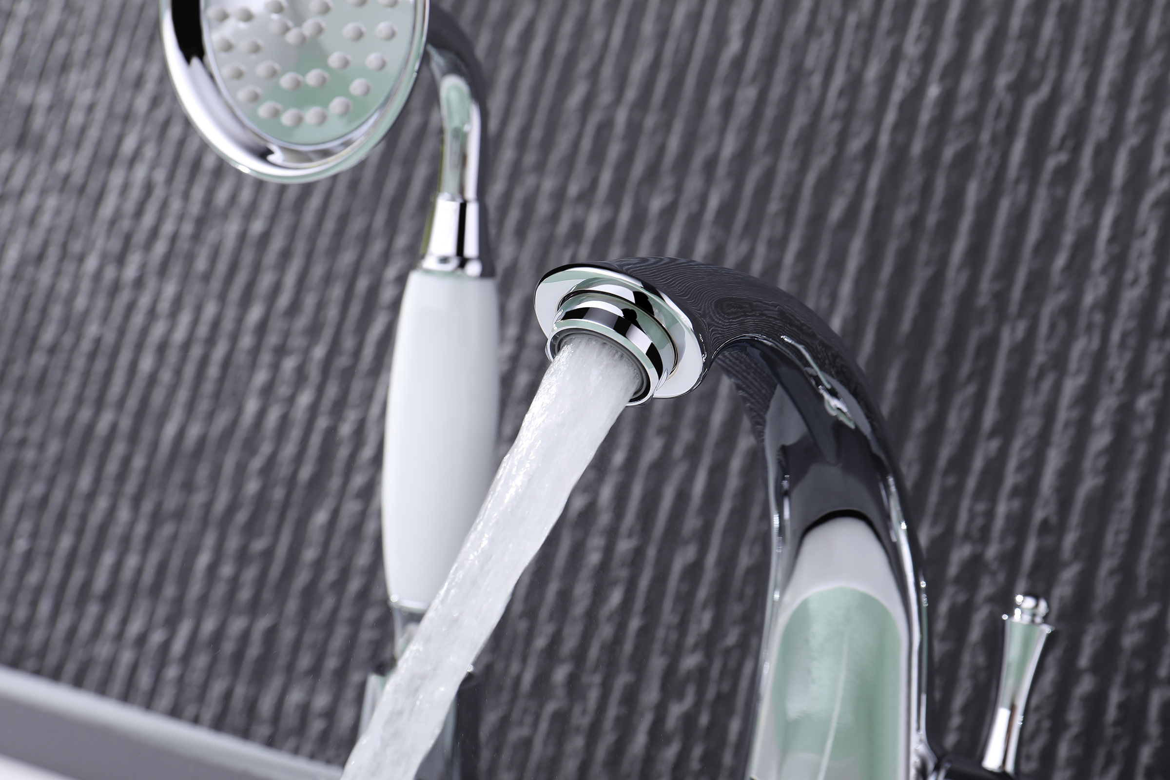 77133 Смеситель на борт ванны (3-отв,ХРОМ)  GANZER (8/1шт)