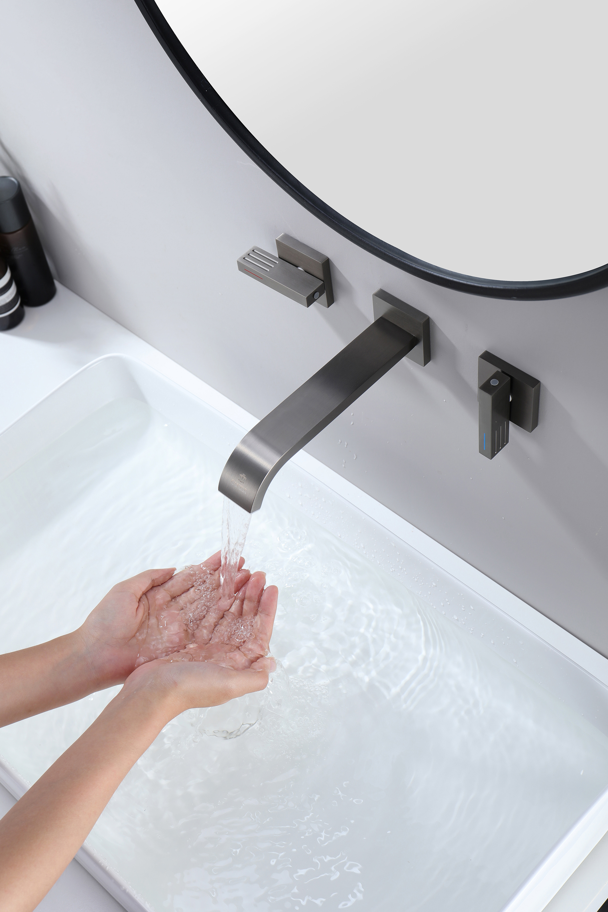 01144-Q Смеситель встраиваемый для раковины (ГРАФИТ) GANZER (8/1шт)