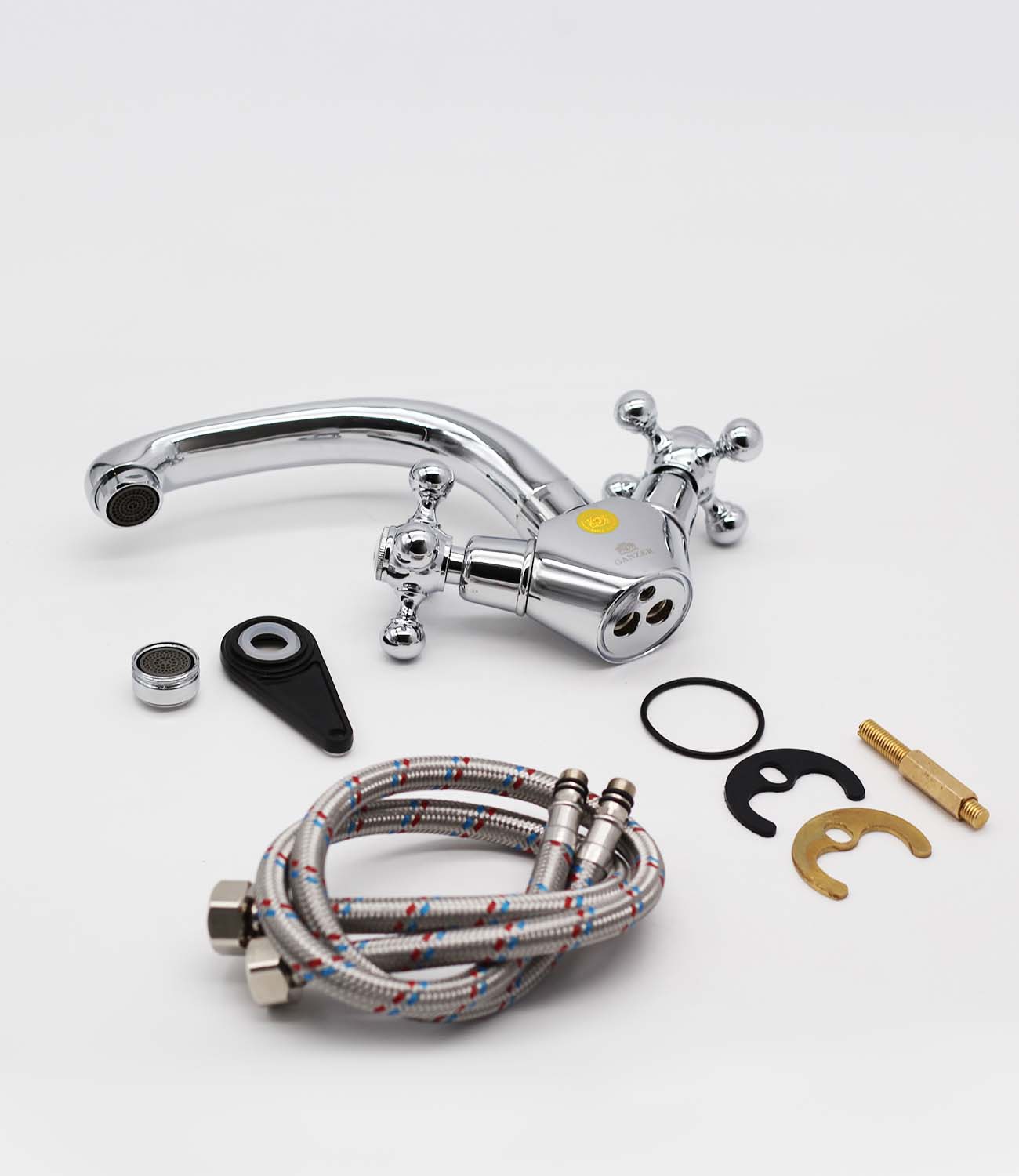 09011 Смеситель двухвент для умывальника "GANZER"