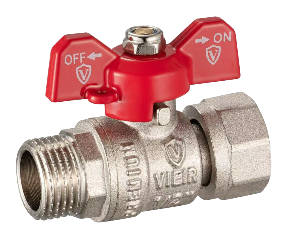 НИКЕЛЬ Кран с накидной гайкой прямой, 1" нар. ViEiR  (48/6шт)