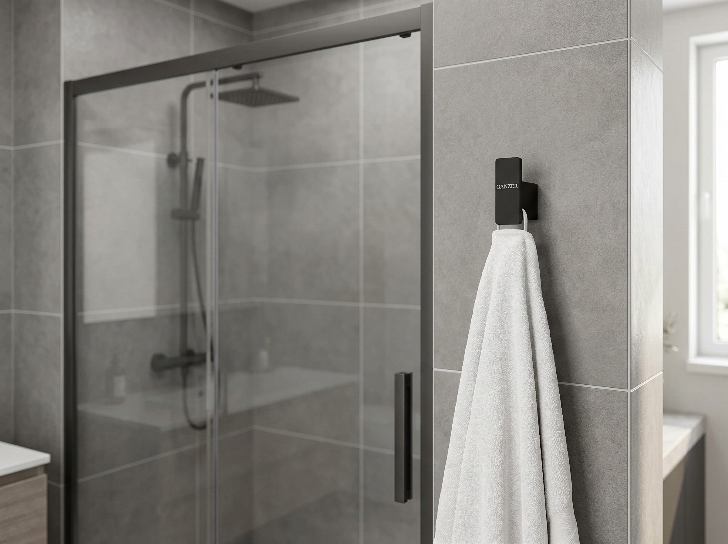 88151-C Одинарный настенный крючок (ЧЕРНЫЙ) GANZER  (20/1шт)