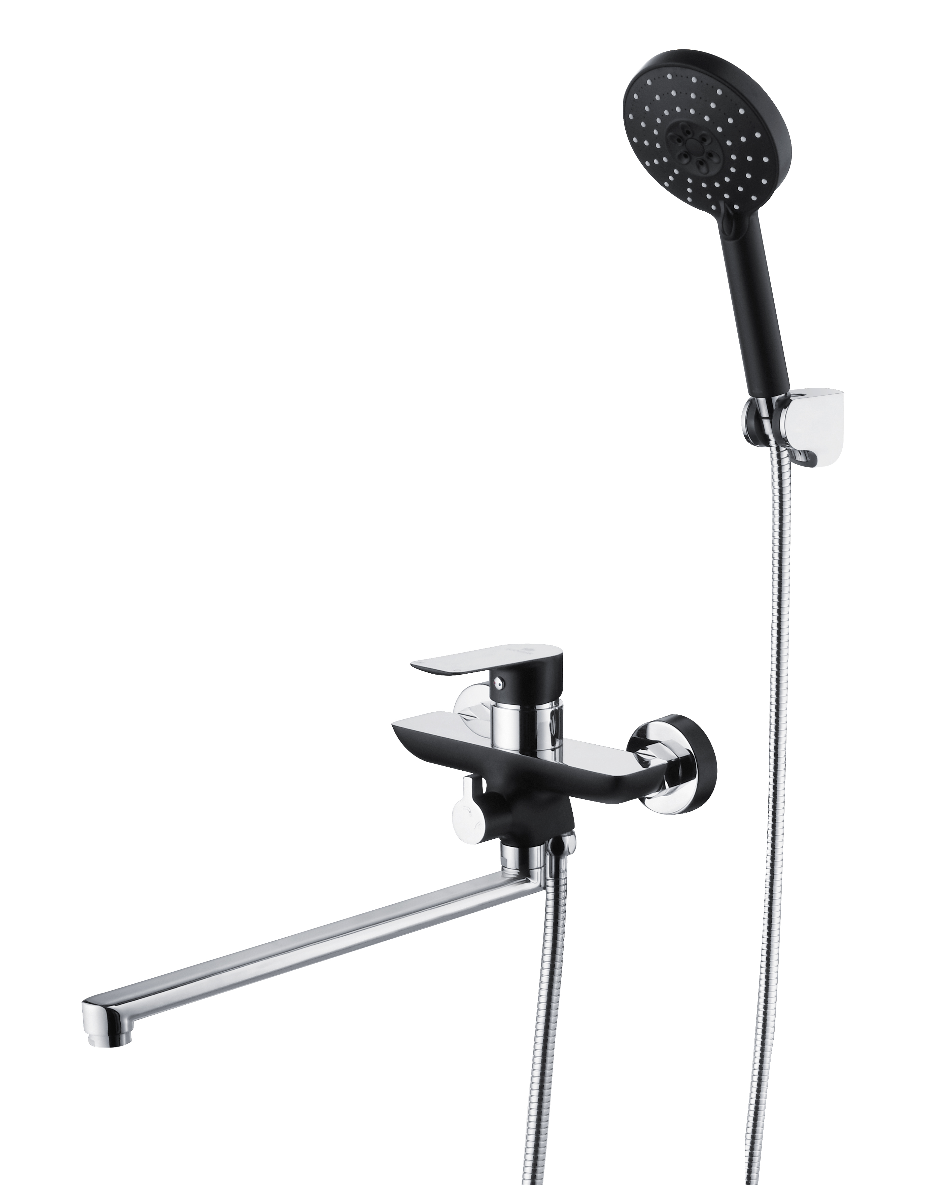 21041-C Смес. одно. для ванны дл. (хром+черный) GANZER  (6/1шт) Л/К