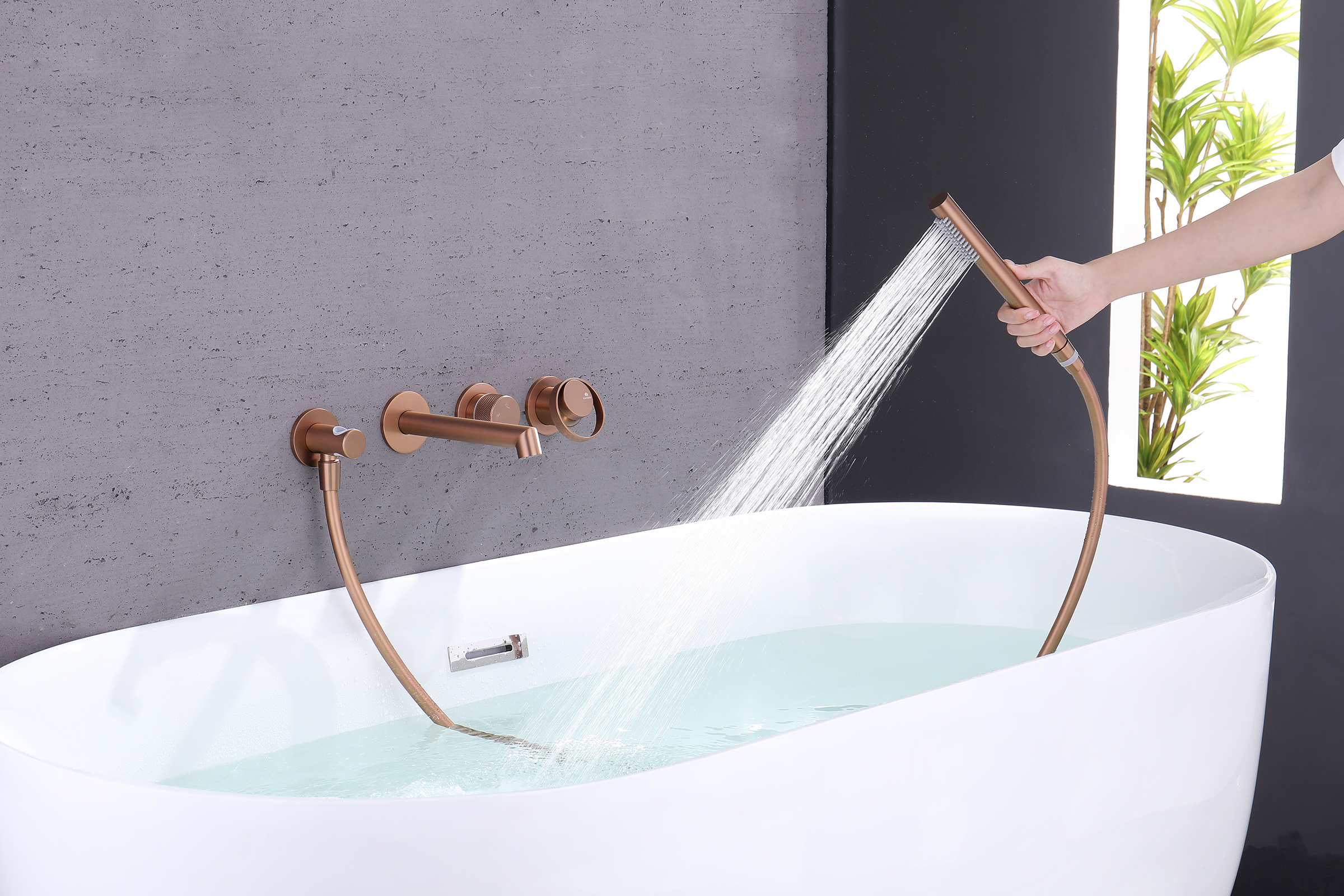 19134-R Встроенный смес. для ванны  (Роз. Золото) GANZER  (6/1шт)