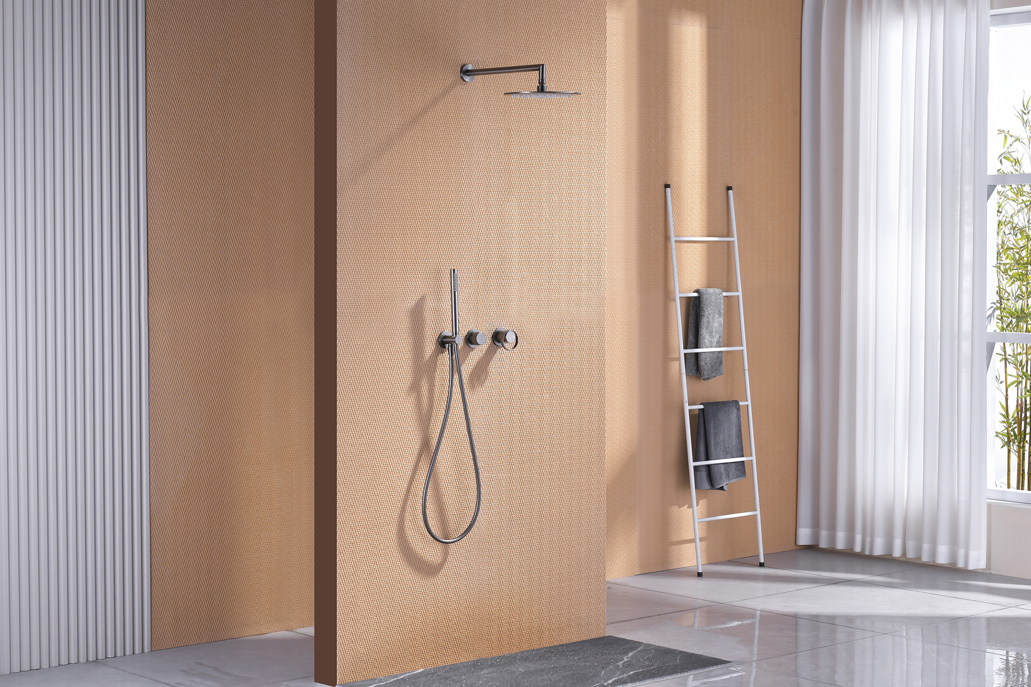 19164-Q Встроенный смес для душа с 2-функ. (ГРАФИТ) GANZER  (6/1шт)