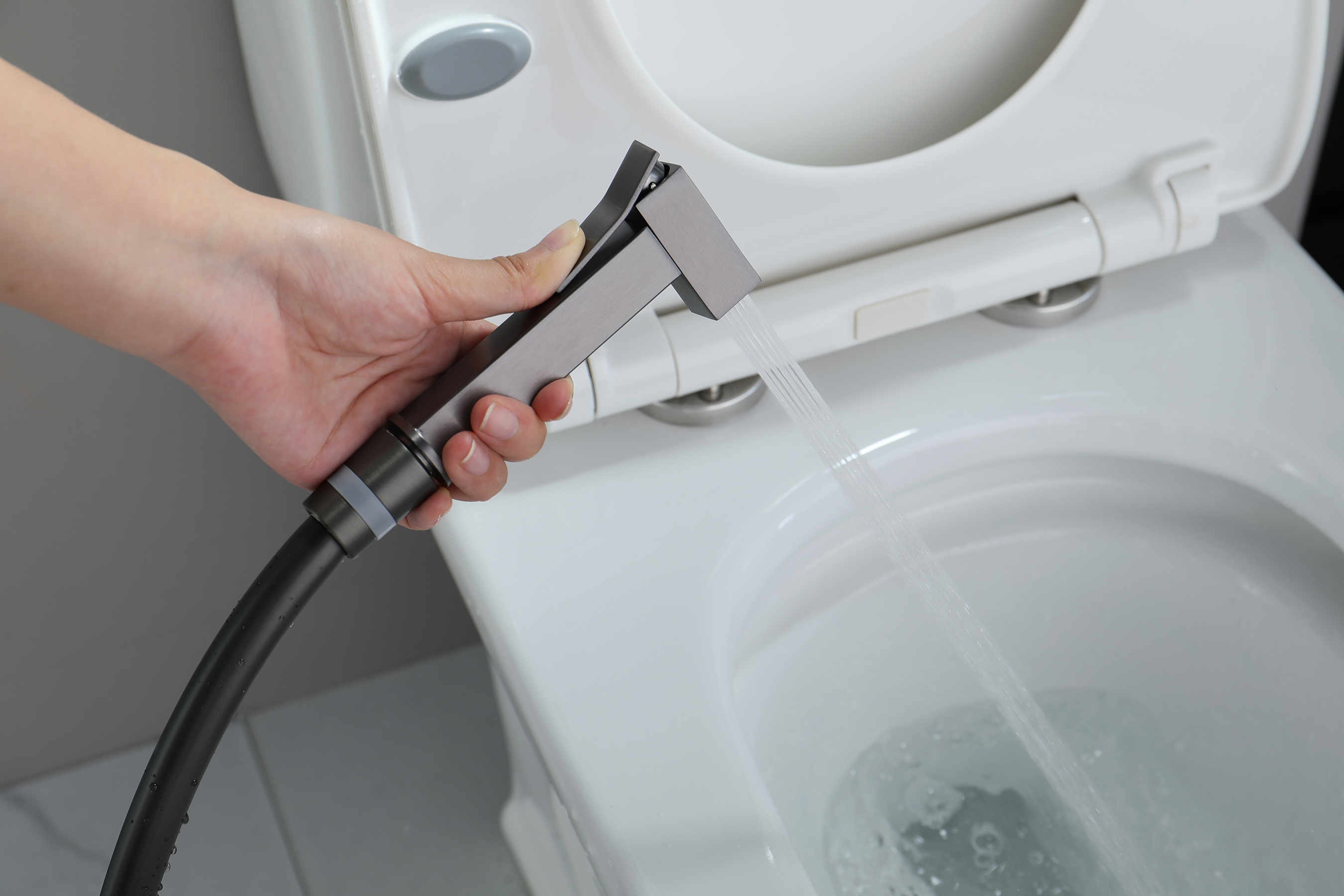 01157-Q Смеситель встраиваемый с ГИГ. душом (ГРАФИТ) GANZER (10/1шт)