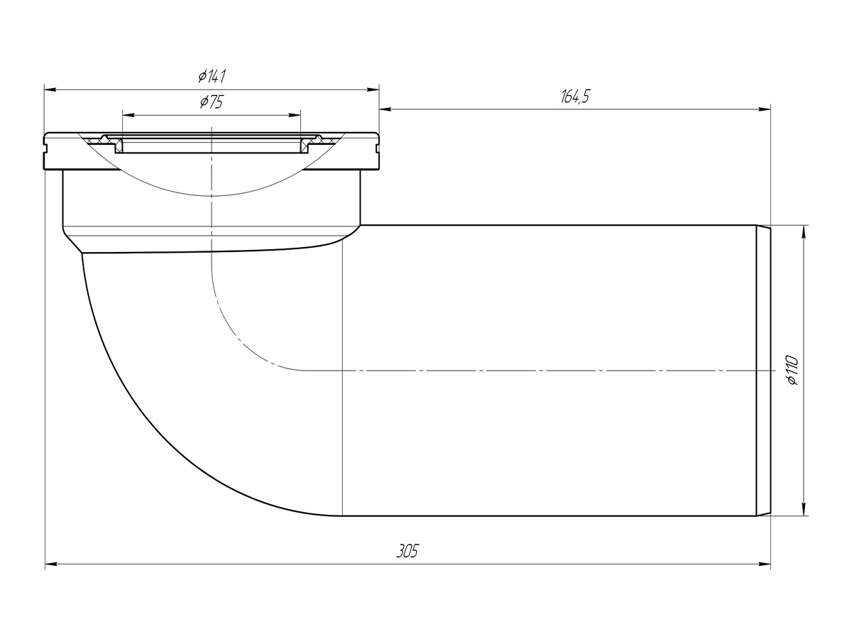 АНИ  W9220 Труба фановая 110x90°  (15/1шт)