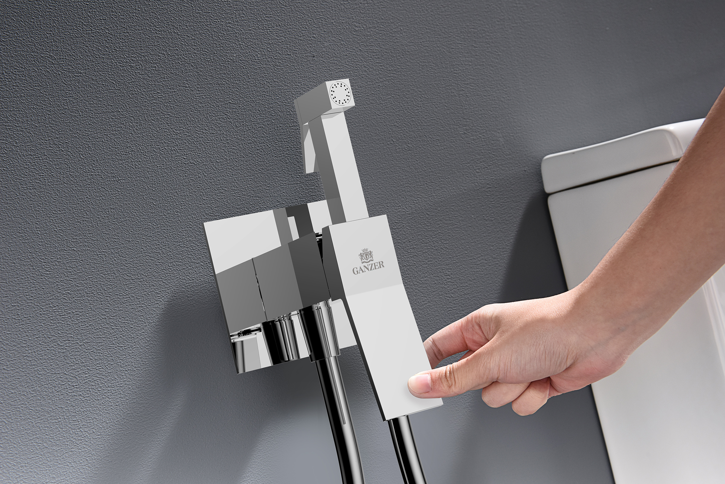 05157 Смеситель встраиваемый с ГИГ. душом (ХРОМ) GANZER (10/1шт)