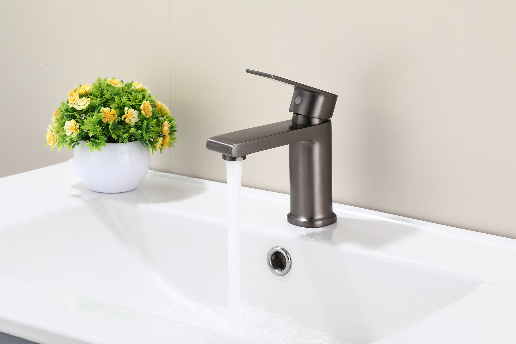 10019-P Смеситель для умывальника (ГРАФИТ) HANSEN  (10/1шт)