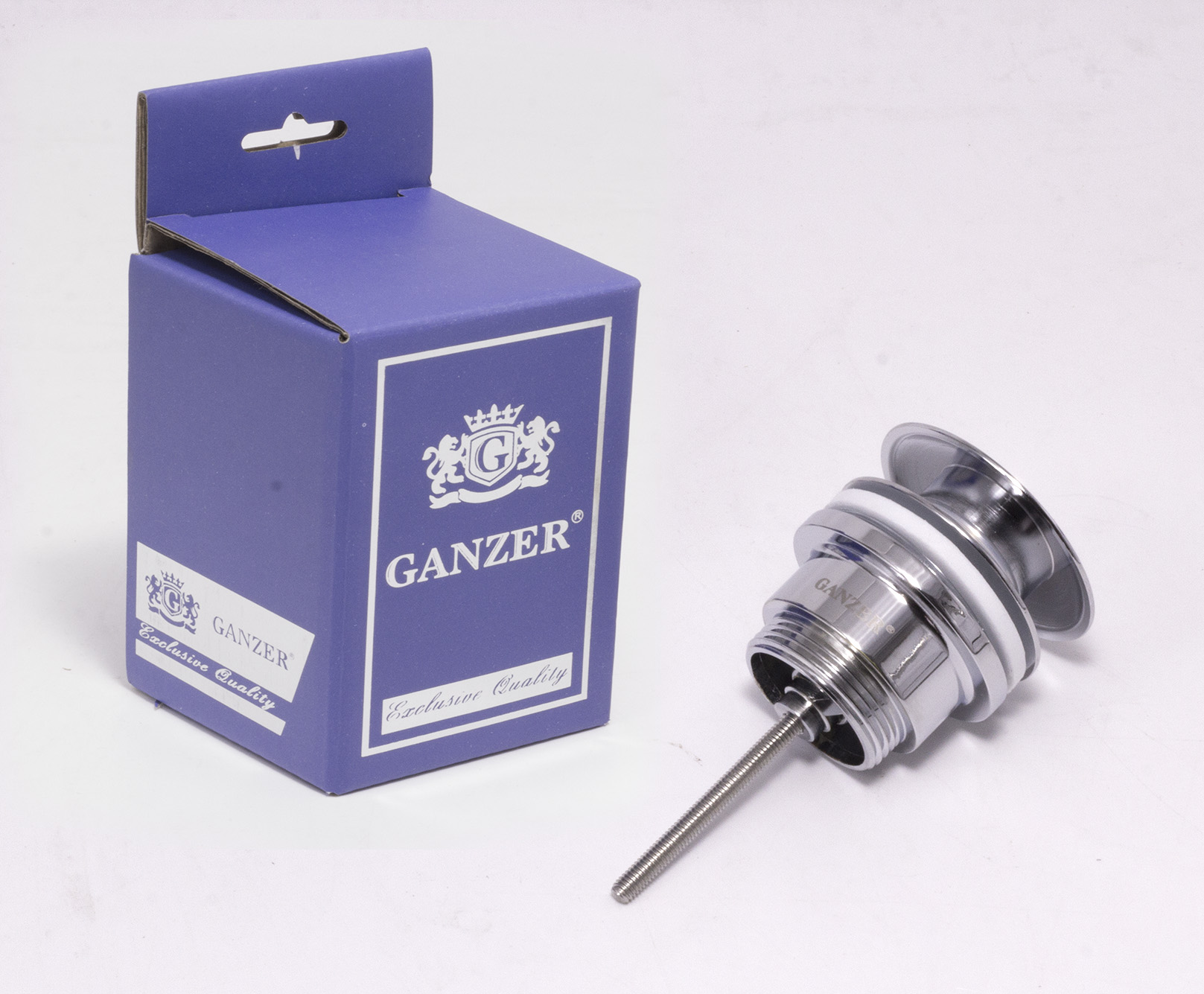 Донный клапан универсальный (ХРОМ)  GANZER  (50/1шт)