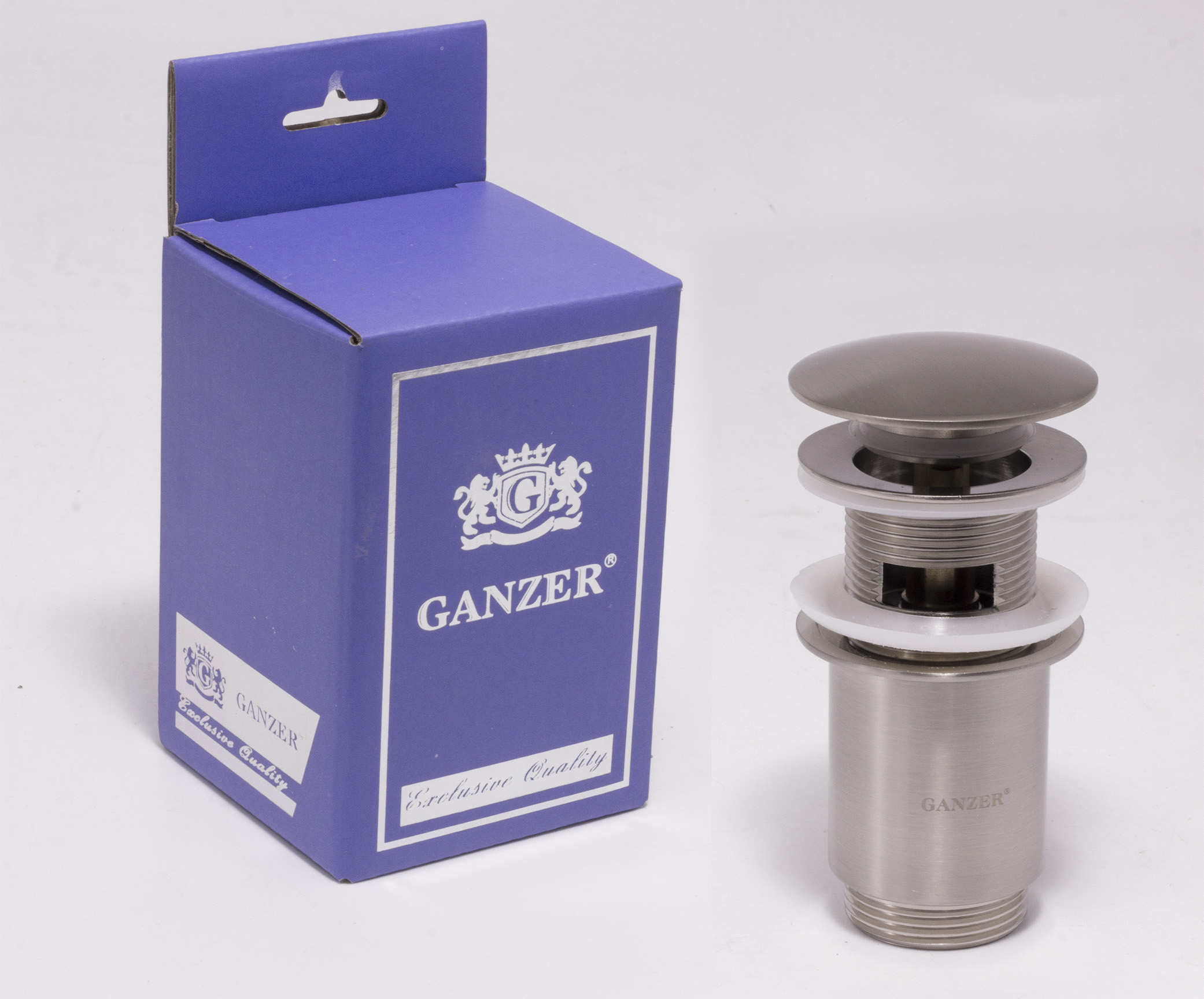 Донный клапан с перел. GANZER  F-2G САТИН  (50/1шт)