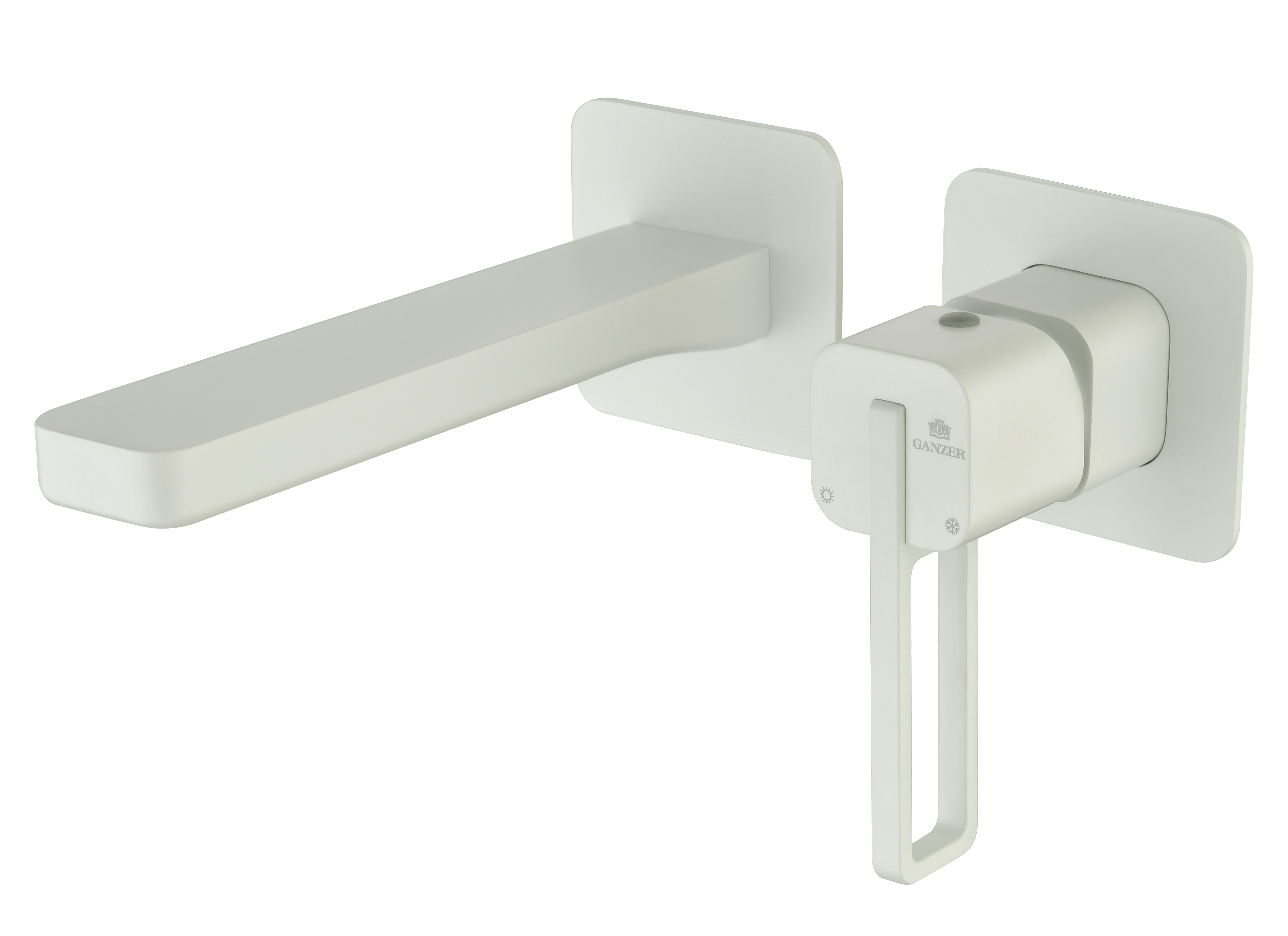 12144-F Встроенный смес для рак. (БЕЛЫЙ) GANZER  (10/1шт)