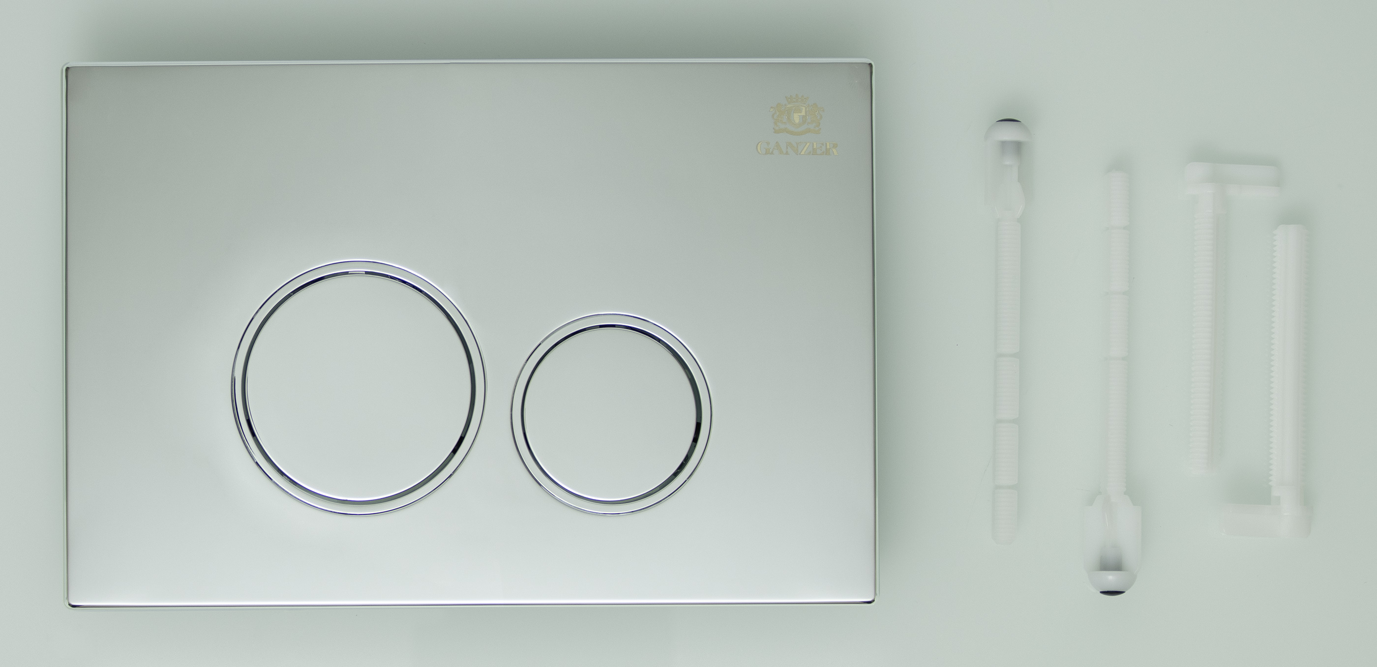 Кнопка для инсталляции с  КРУГ. клав. (ХРОМ)  GANZER  (24/1шт)