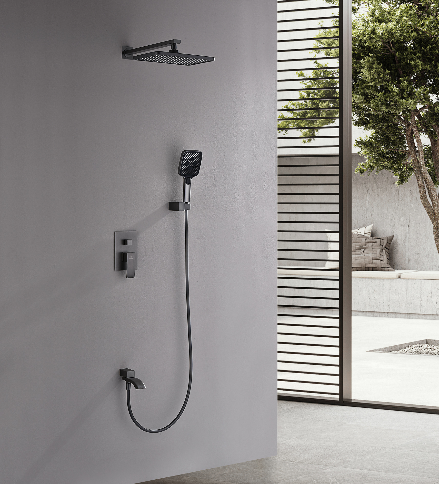 44165-Q Смеситель встраиваемый для душа с 3-функ. (ГРАФИТ) GANZER (6/1шт)