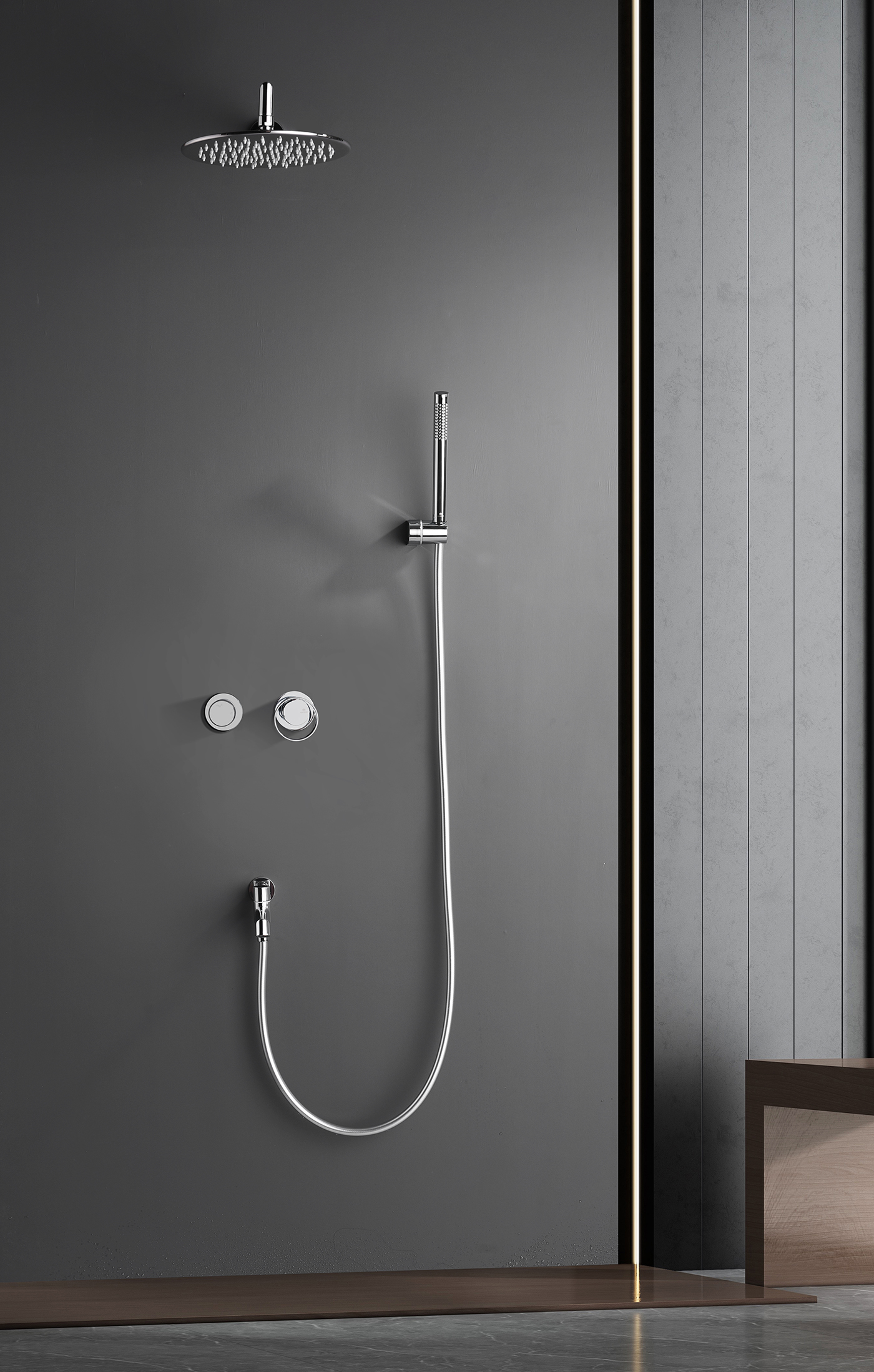 19165 Смеситель встраиваемый для душа с 3-функ. (ХРОМ) GANZER (6/1шт)