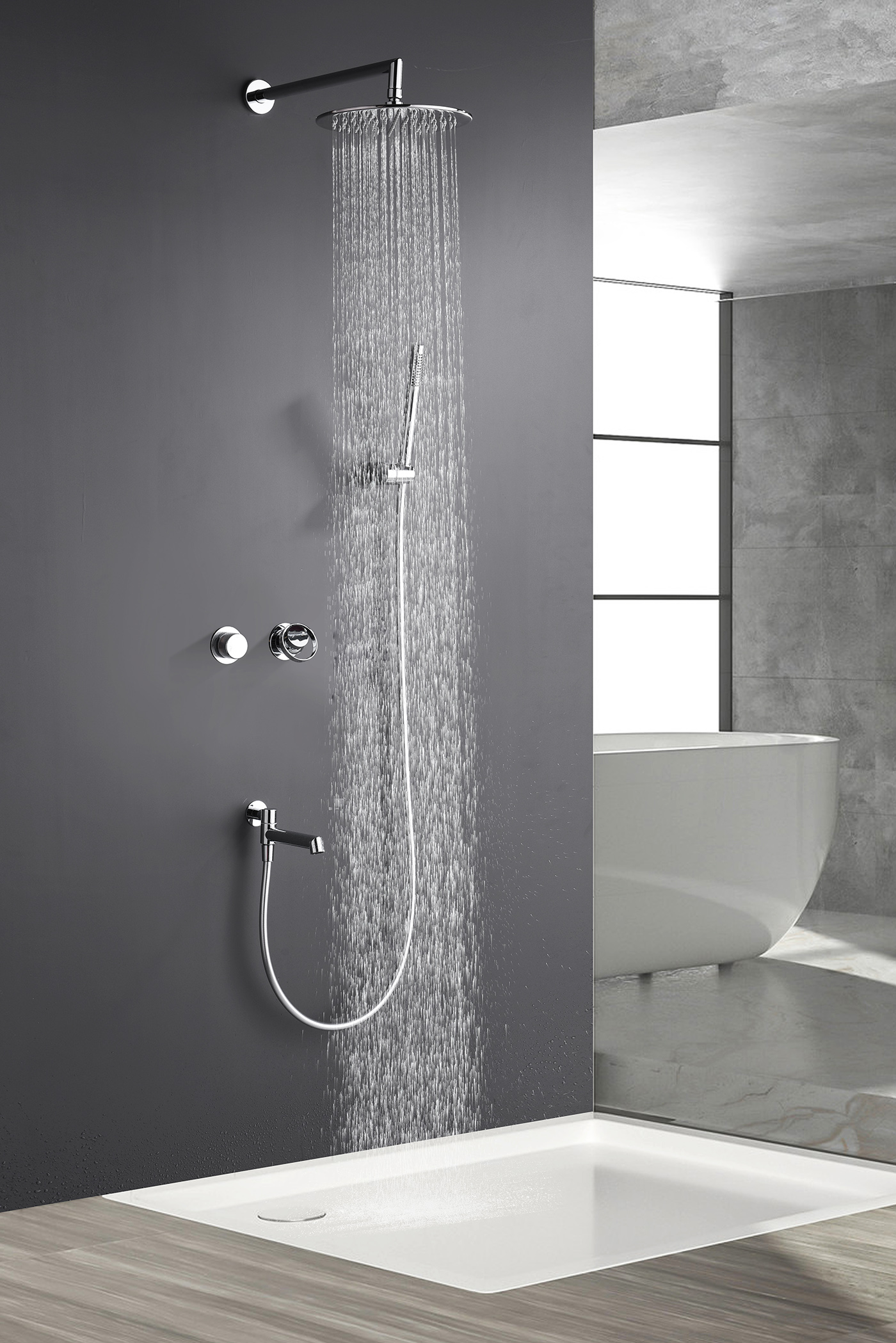 19165 Смеситель встраиваемый для душа с 3-функ. (ХРОМ) GANZER (6/1шт)