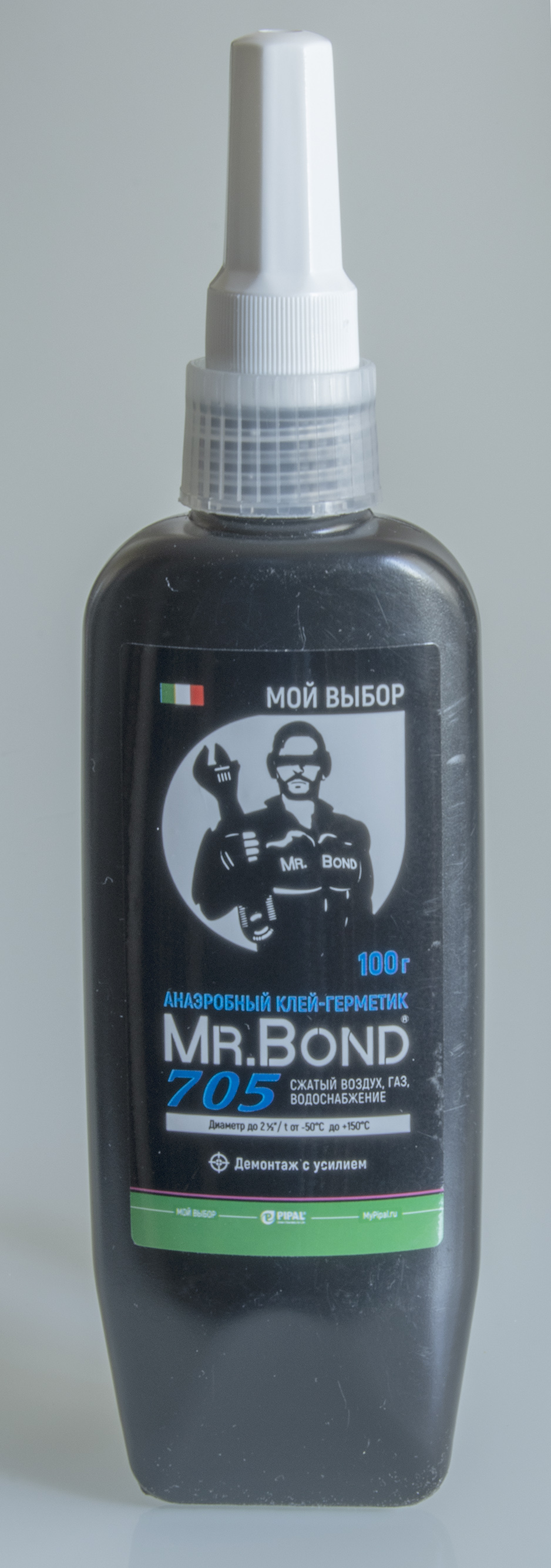 Клей-герметик анаэробный (СИНИЙ) демонтаж с усилием 100г  Mr. Bond (144/12/1шт)