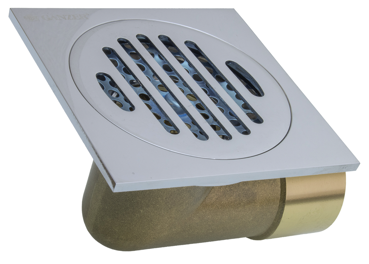 Трап угловой 10 х 10  (ХРОМ)   GANZER  (60/1шт)