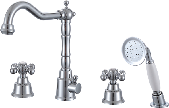 09033 Смеситель на борт ванны (4-отв) "GANZER"  (6/1шт)