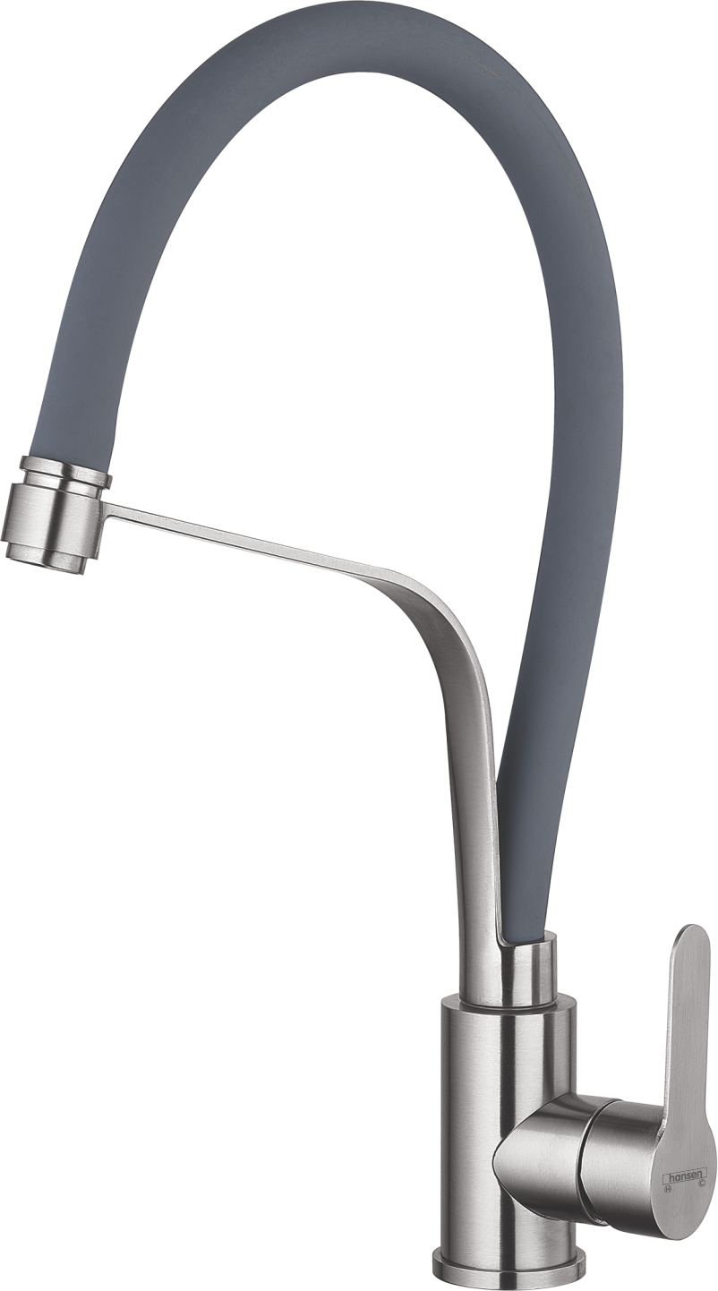 54043-GP Смес. из НЕРЖ. для кух. (САТИН с гиб. сер. изл.) HANSEN  (20/1шт)