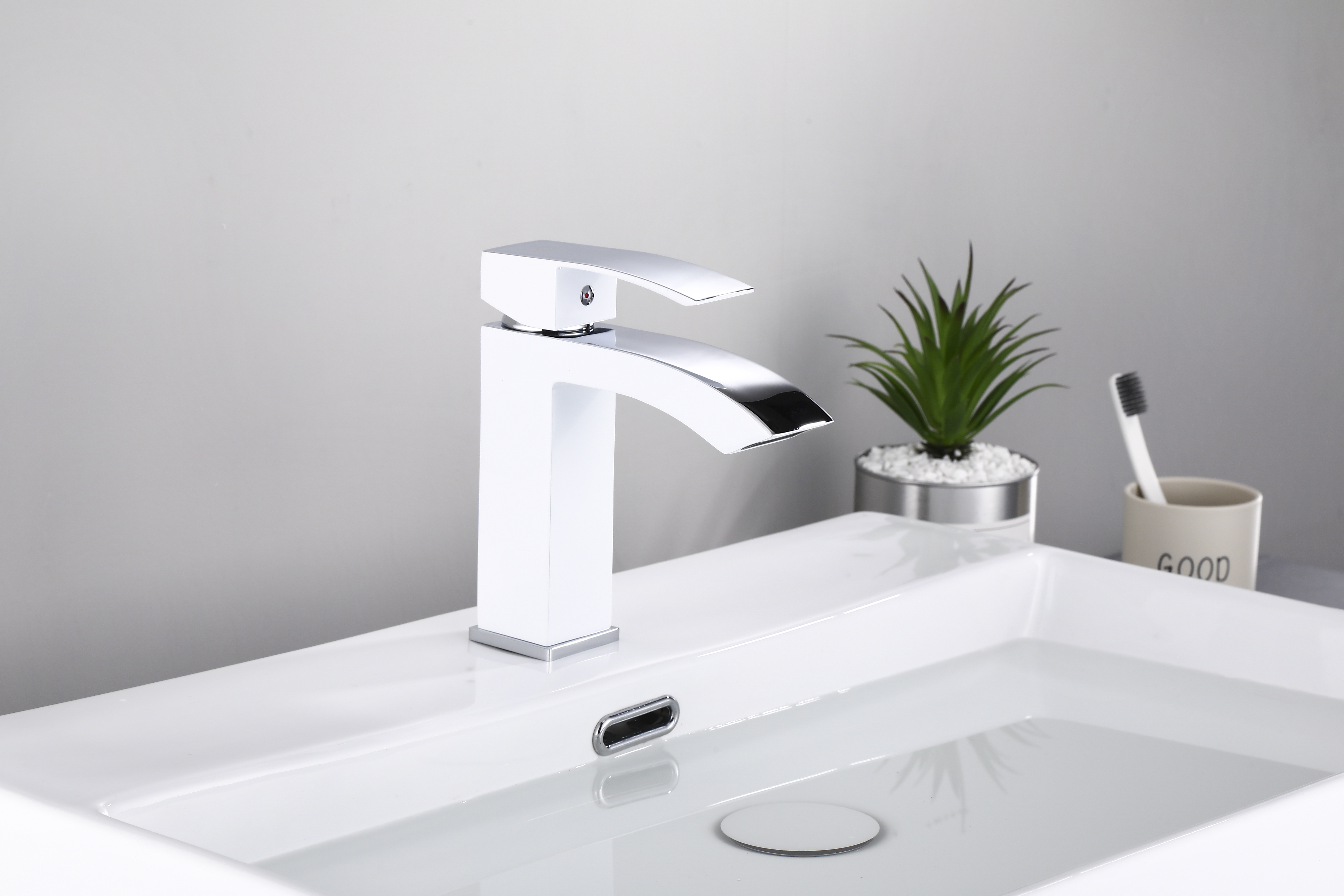 10044-F Смес. од. для рак. (БЕЛ./ХРОМ) HANSEN  (10/1шт)