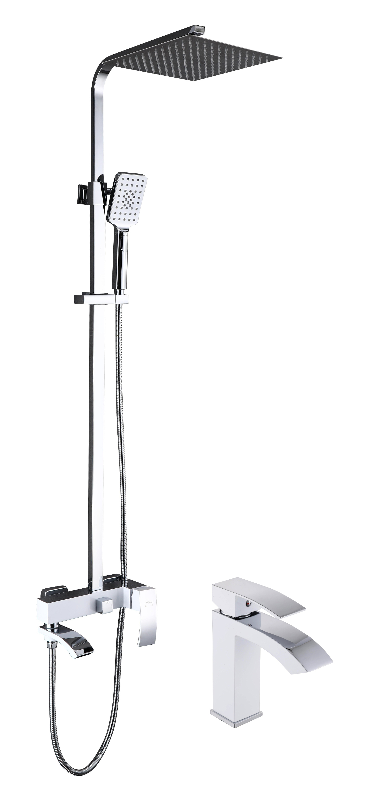 37044-F Одн. душевой релинг с рак. БЕЛЫЙ (ЛАТУН) HANSEN (4/1шт)