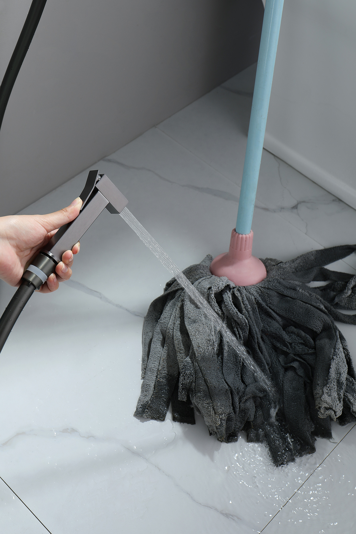 01157-Q Смеситель встраиваемый с ГИГ. душом (ГРАФИТ) GANZER (10/1шт)