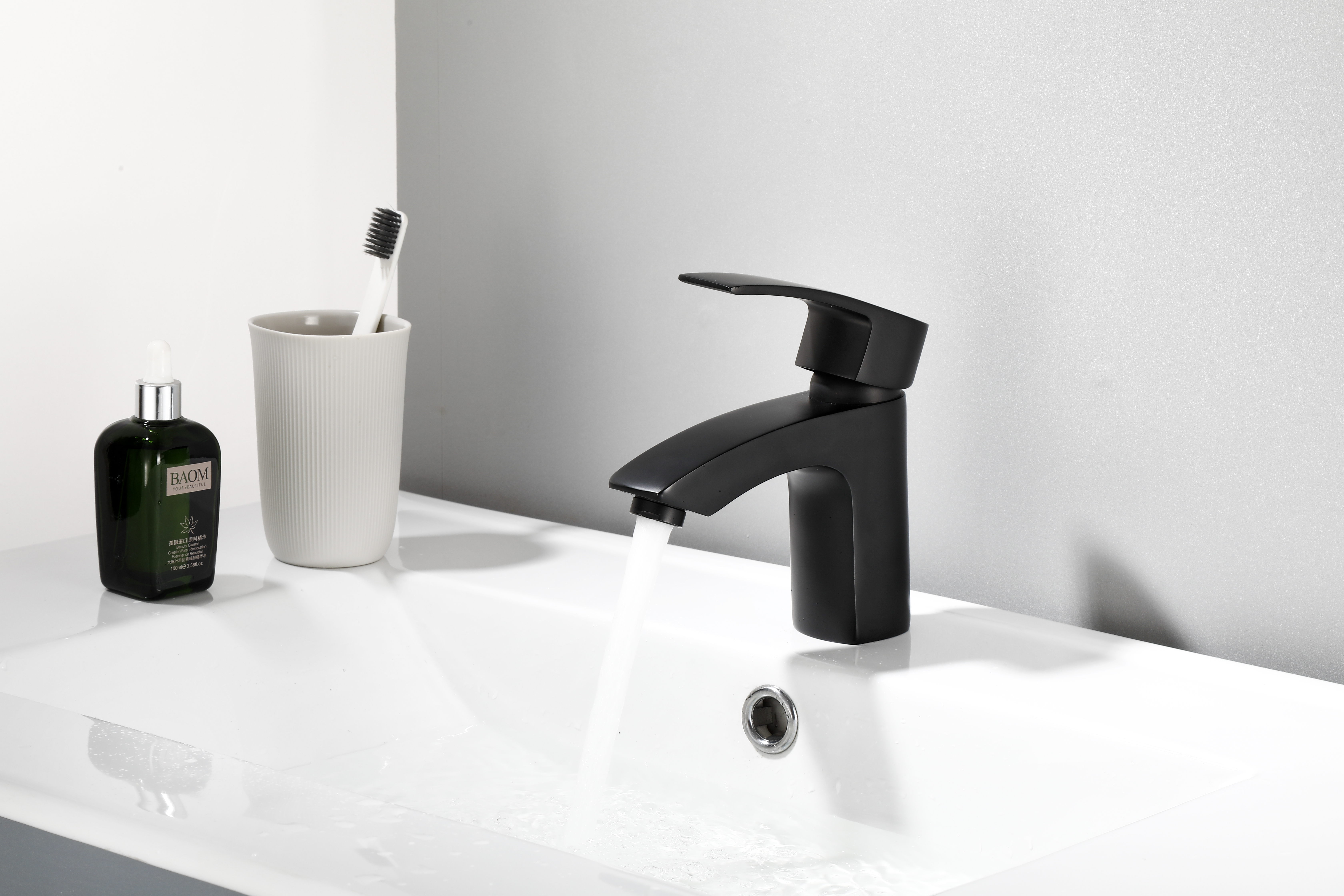 10009-C Смеситель для умывальника (ЧЕРНЫЙ) HANSEN  (10/1шт)