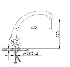 42050 Смеситель для кухни HANSEN  (10/1шт)