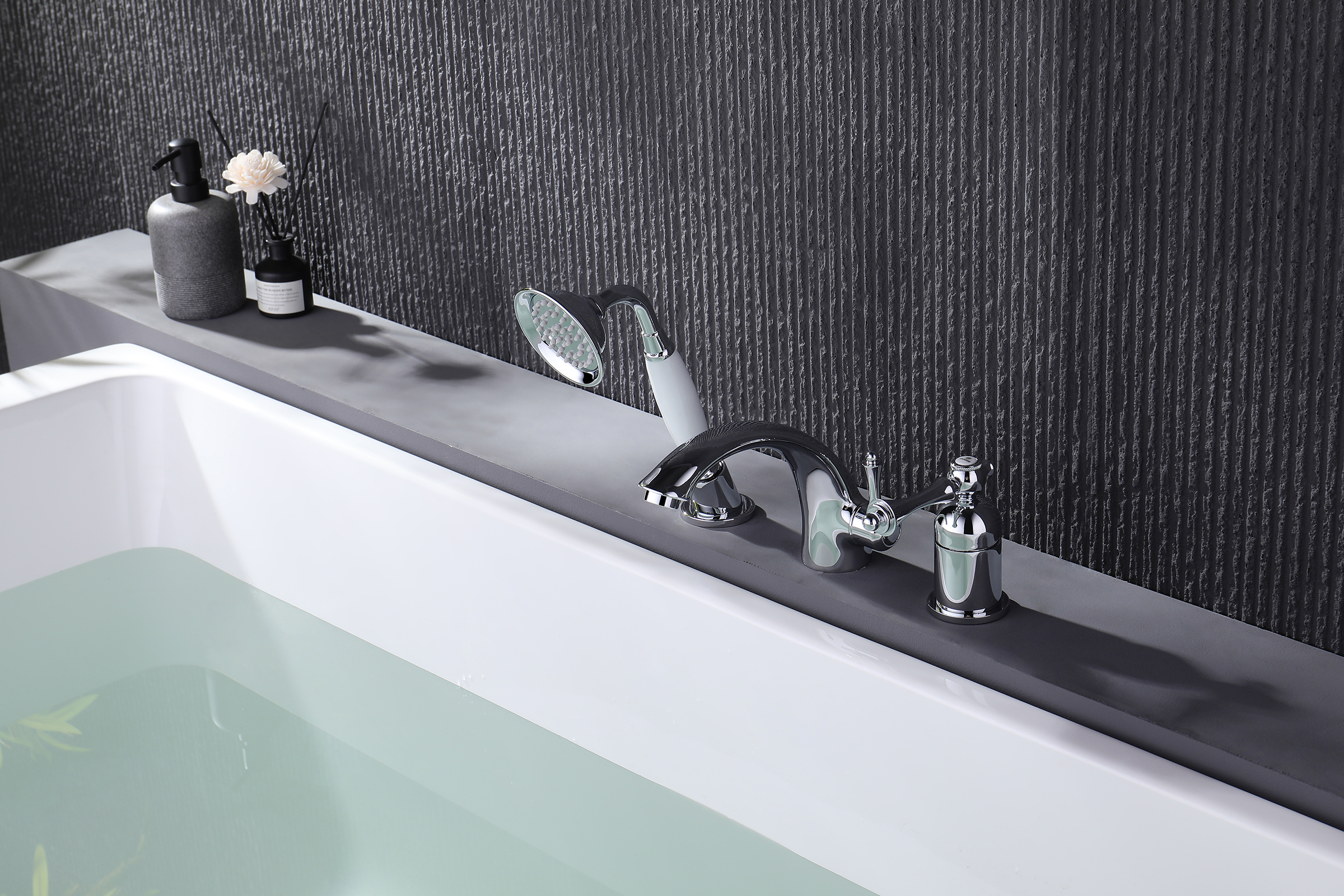 77133 Смеситель на борт ванны (3-отв,ХРОМ)  GANZER (8/1шт)