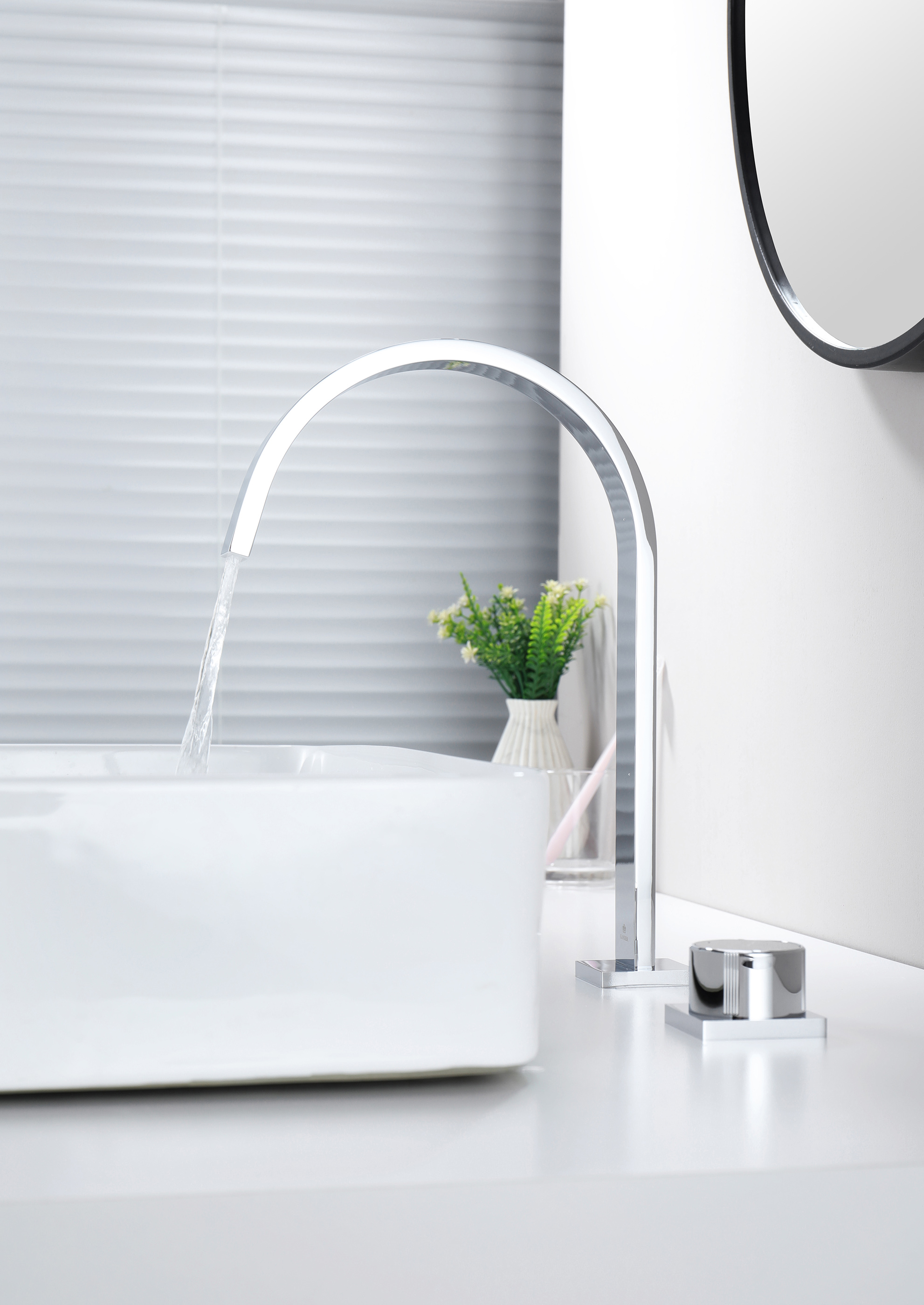 01112 Смеситель на борт раковины (2-отв,ХРОМ)  GANZER (10/1шт)