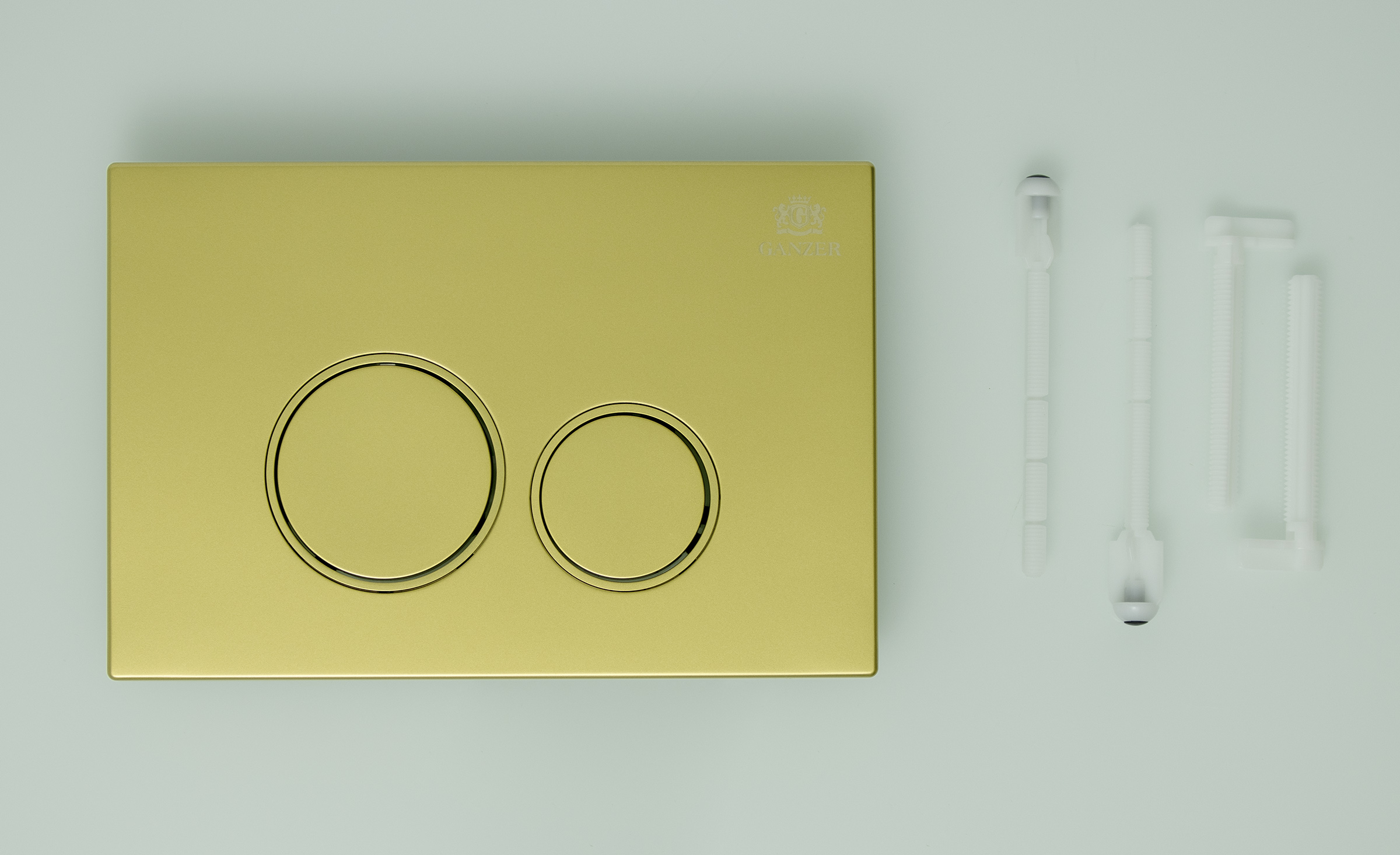 Кнопка для инсталляции с  КРУГ. клав. (Мат. Золото)  GANZER  (24/1шт)