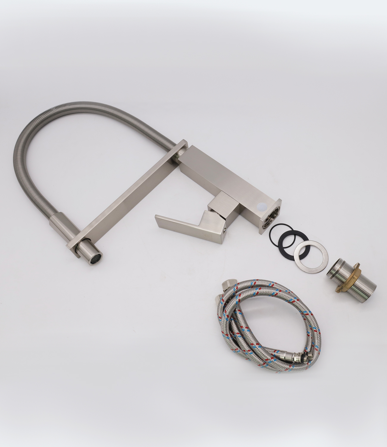 16037-G Смеситель для кухни с пруж. изливом (САТИН)  GANZER