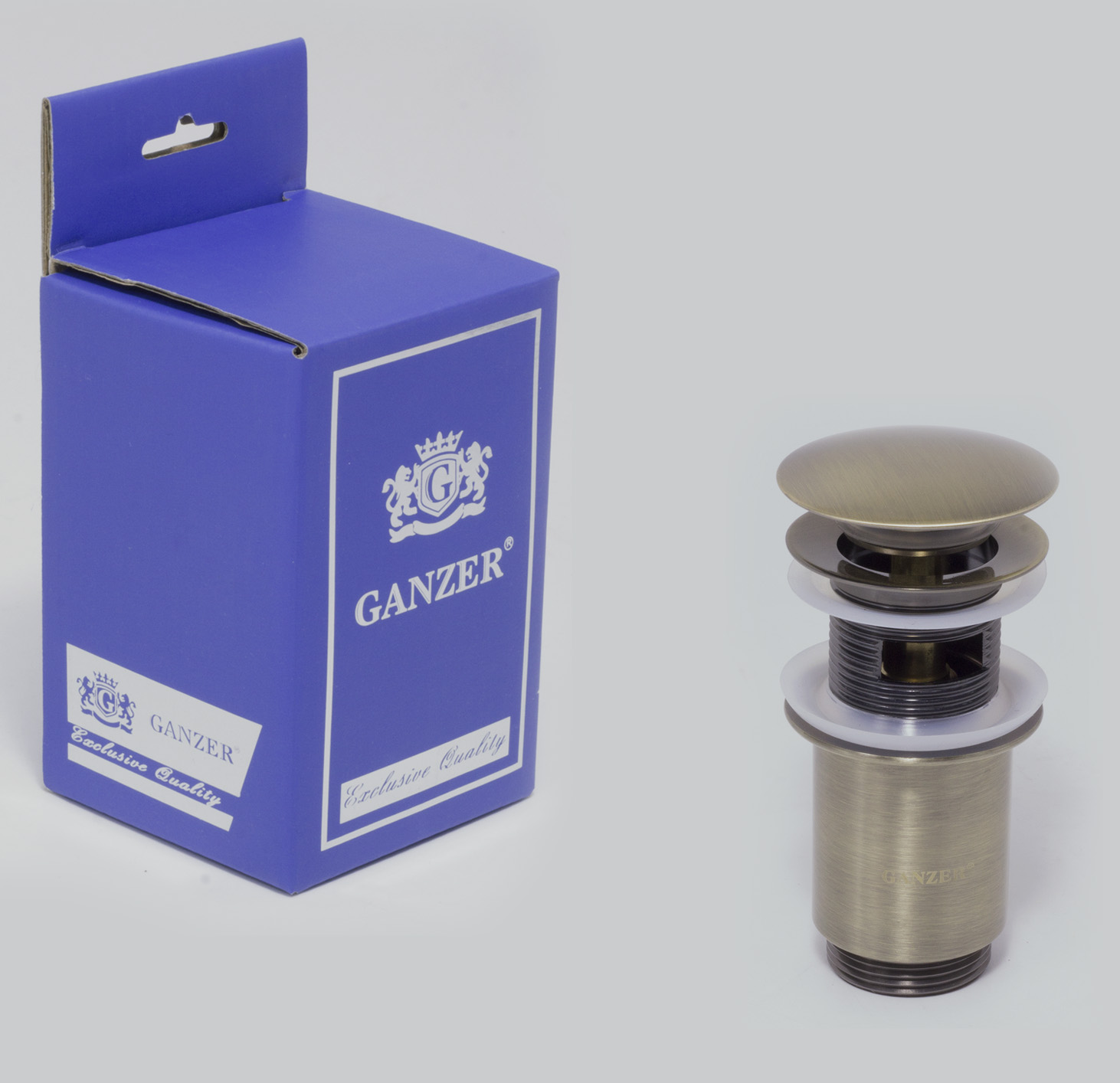 Донный клапан с переливом  (БРОНЗА)  GANZER  (50/1шт)