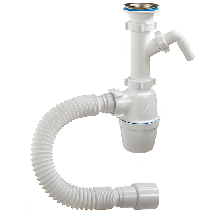 40059 Сифон 1 1/2 40 с нос. гиб. трубой ОРИО  (30/1шт)