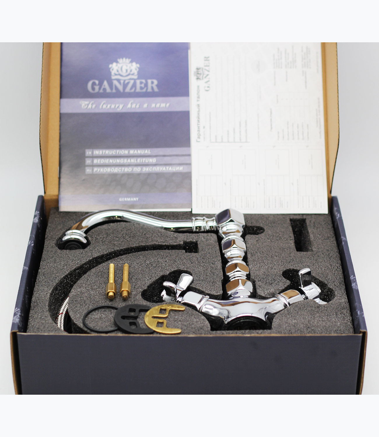 15013 Смеситель двухвент для умывальника  GANZER  (10/1шт)