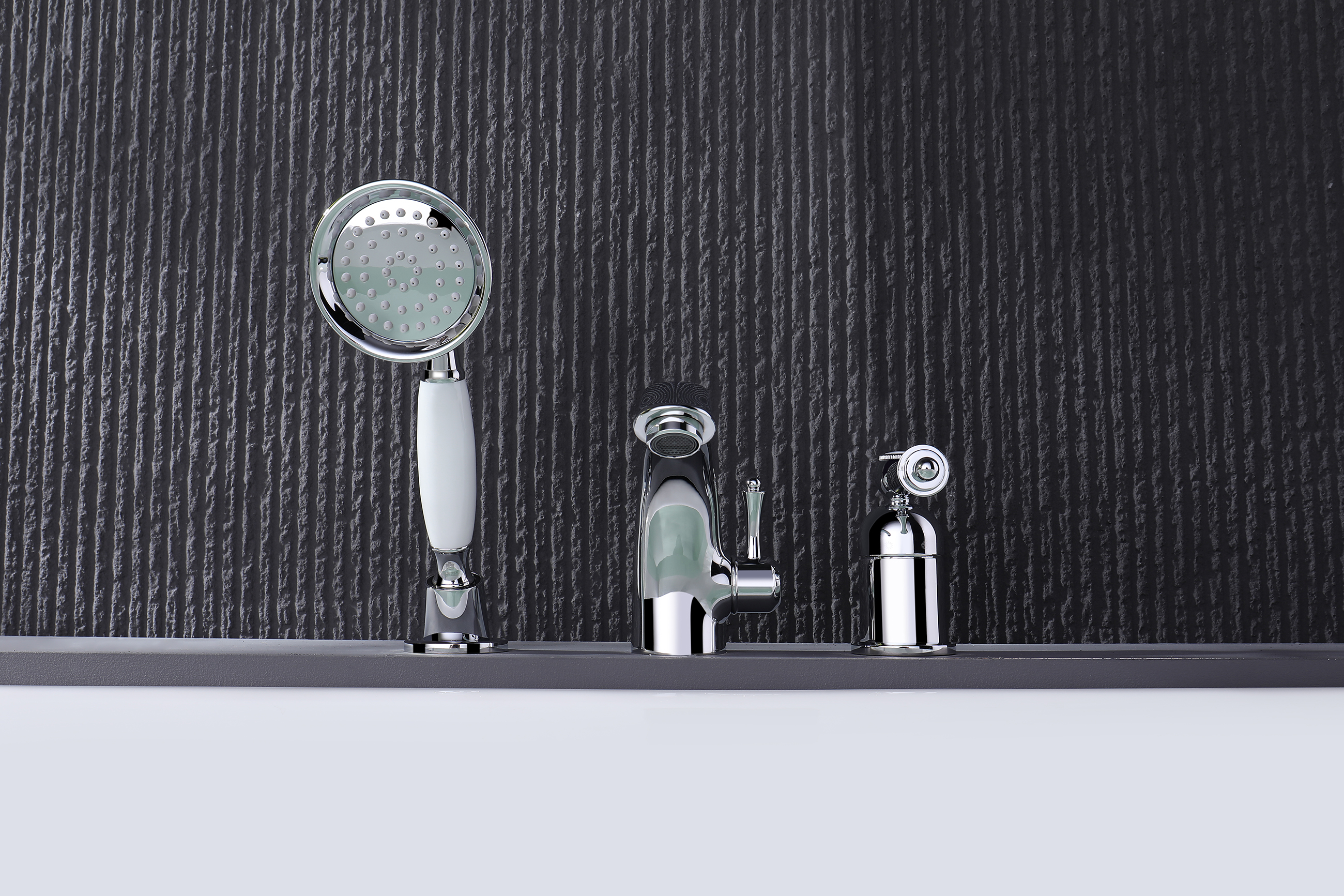 77133 Смеситель на борт ванны (3-отв,ХРОМ)  GANZER (8/1шт)